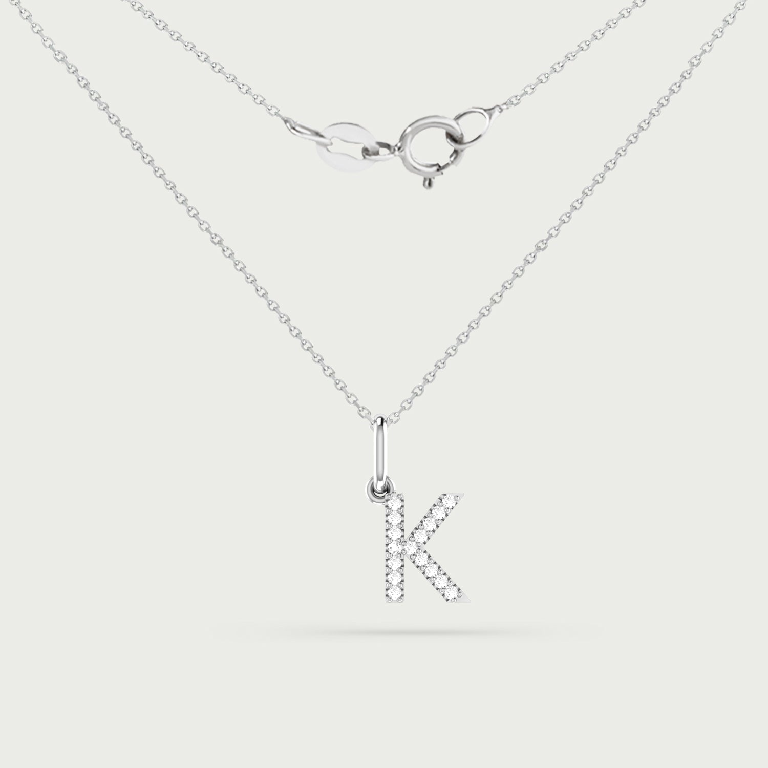 Classic Initial Charm Diamond Necklace