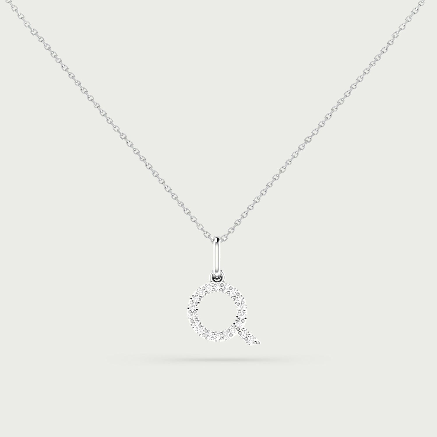 Classic Initial Charm Diamond Necklace
