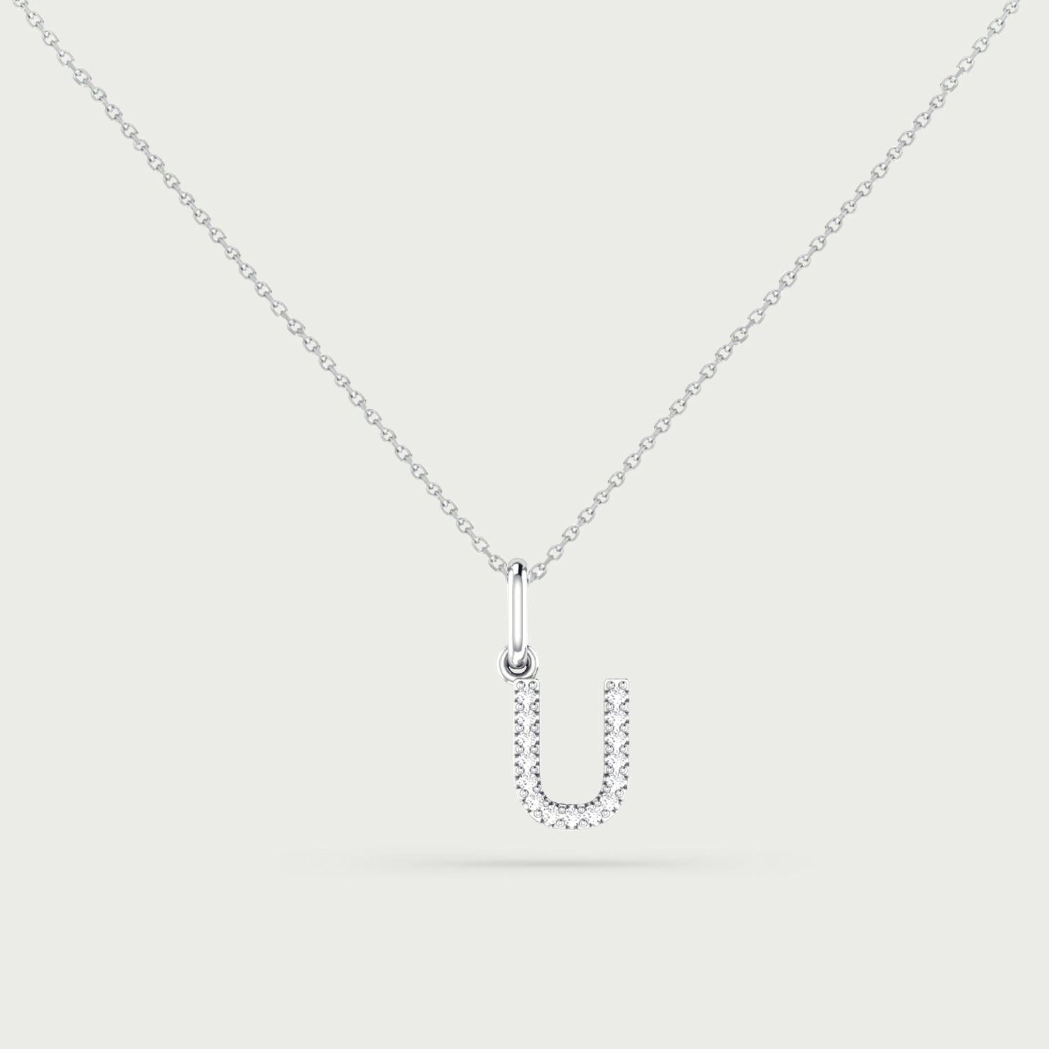 Classic Initial Charm Diamond Necklace