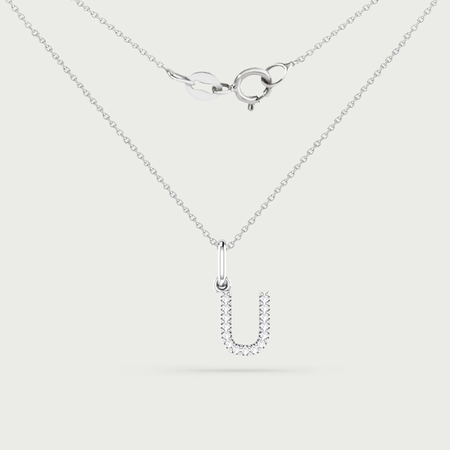 Classic Initial Charm Diamond Necklace