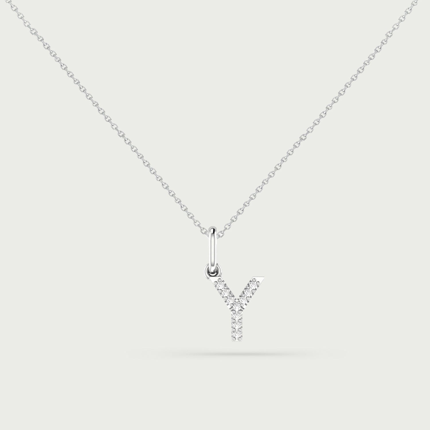 Classic Initial Charm Diamond Necklace