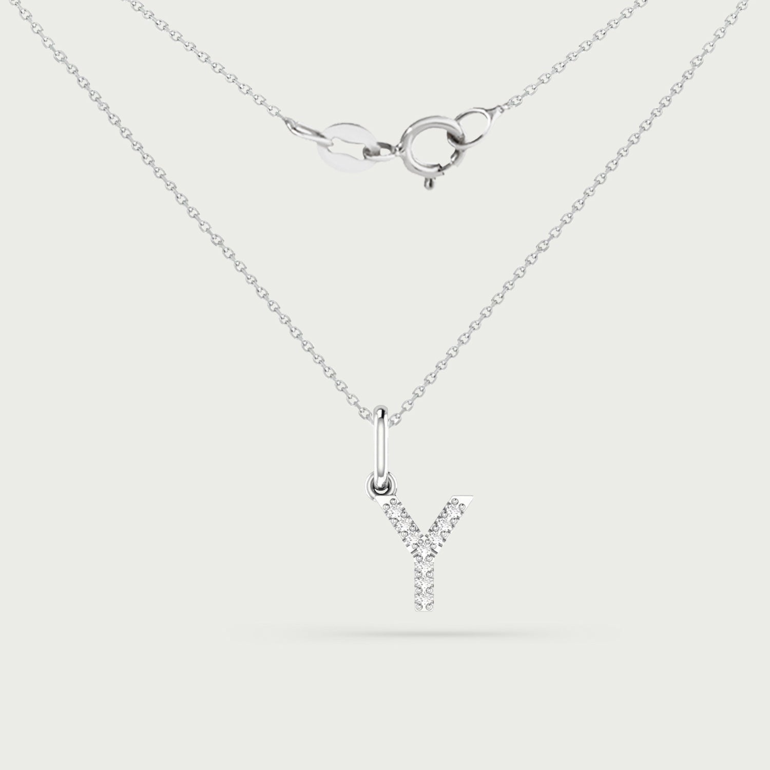 Classic Initial Charm Diamond Necklace