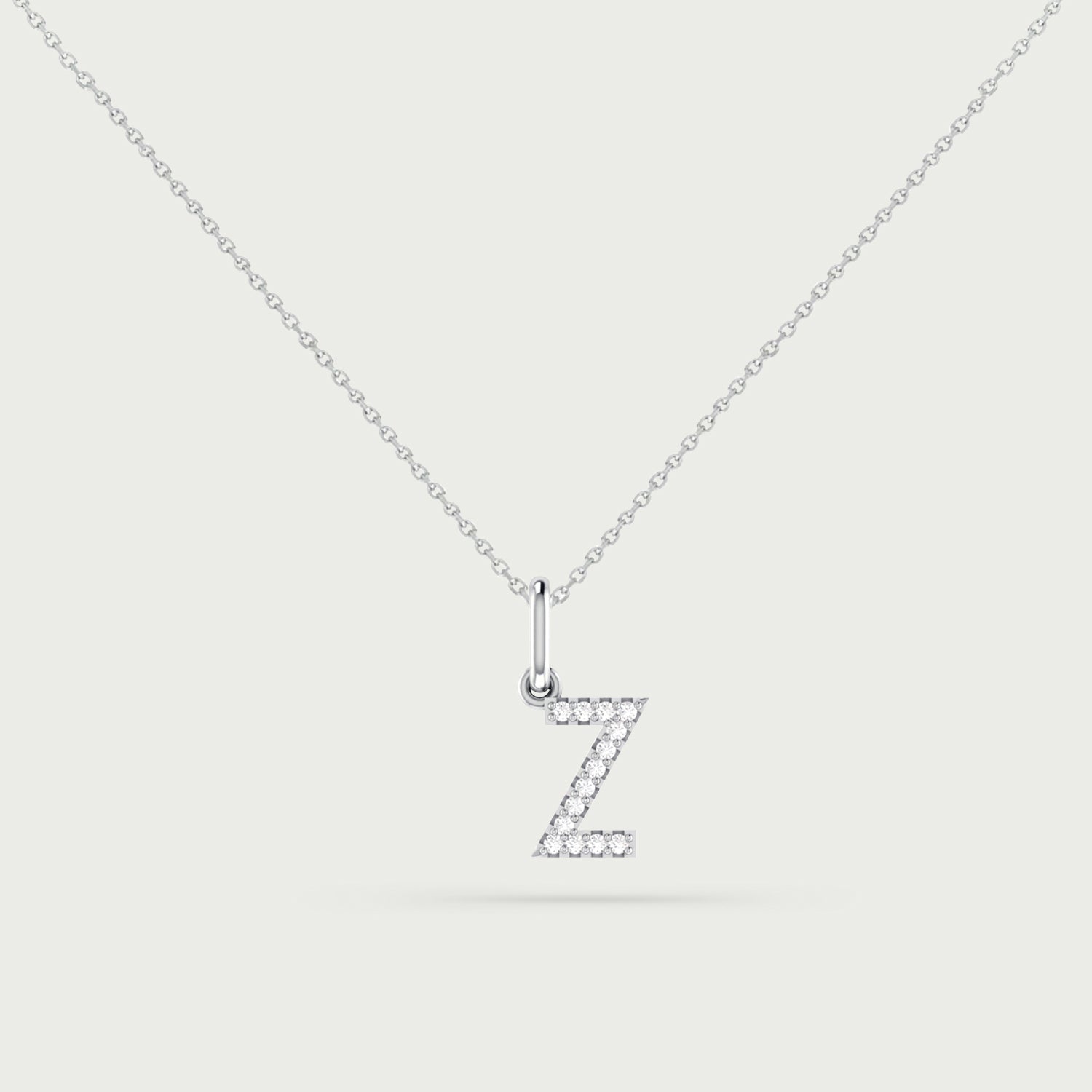 Classic Initial Charm Diamond Necklace