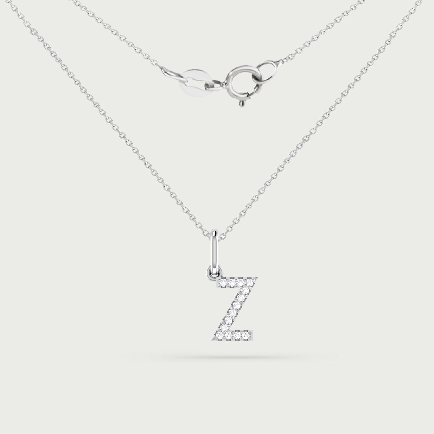 Classic Initial Charm Diamond Necklace