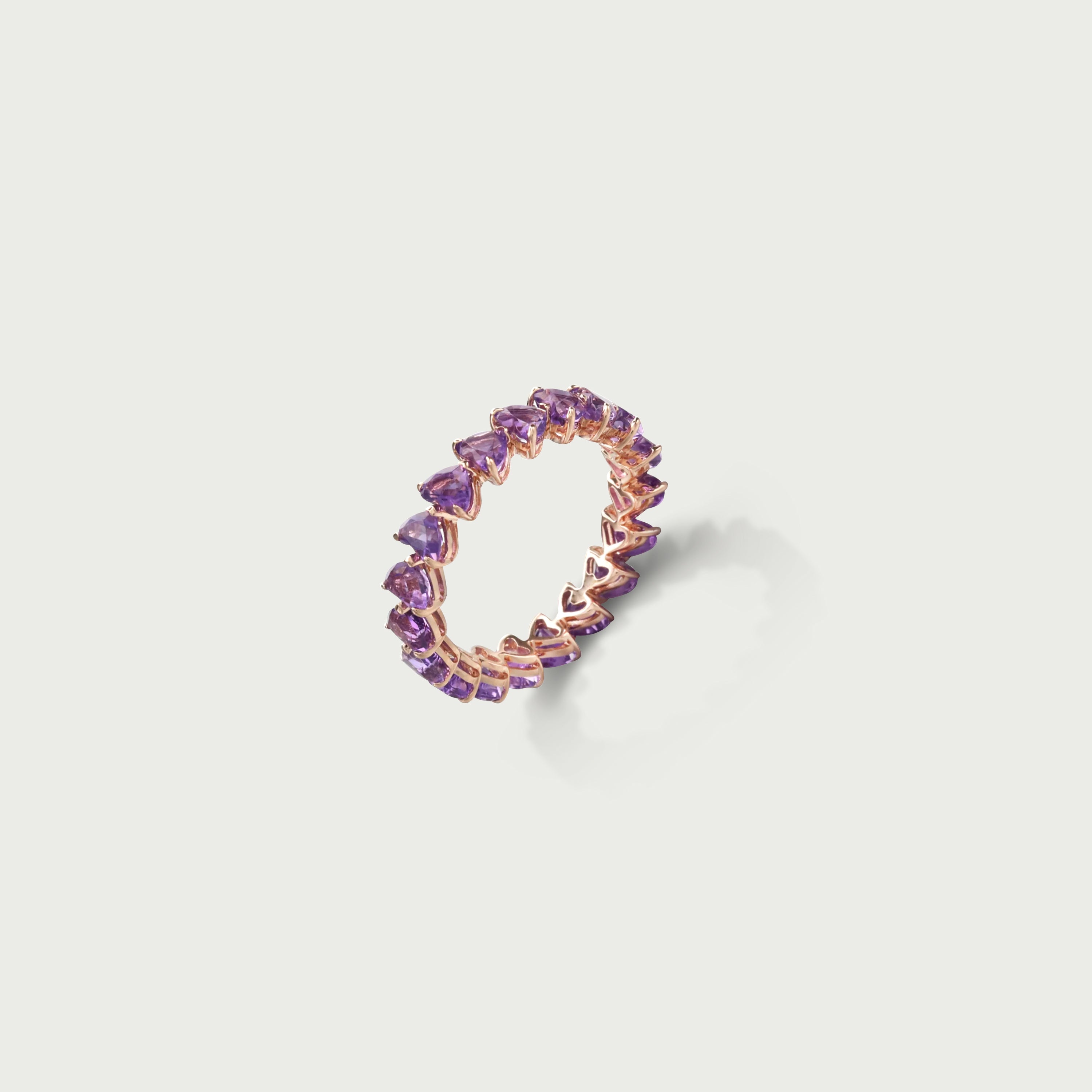 Peace Within Amethyst Heart Eternity Ring