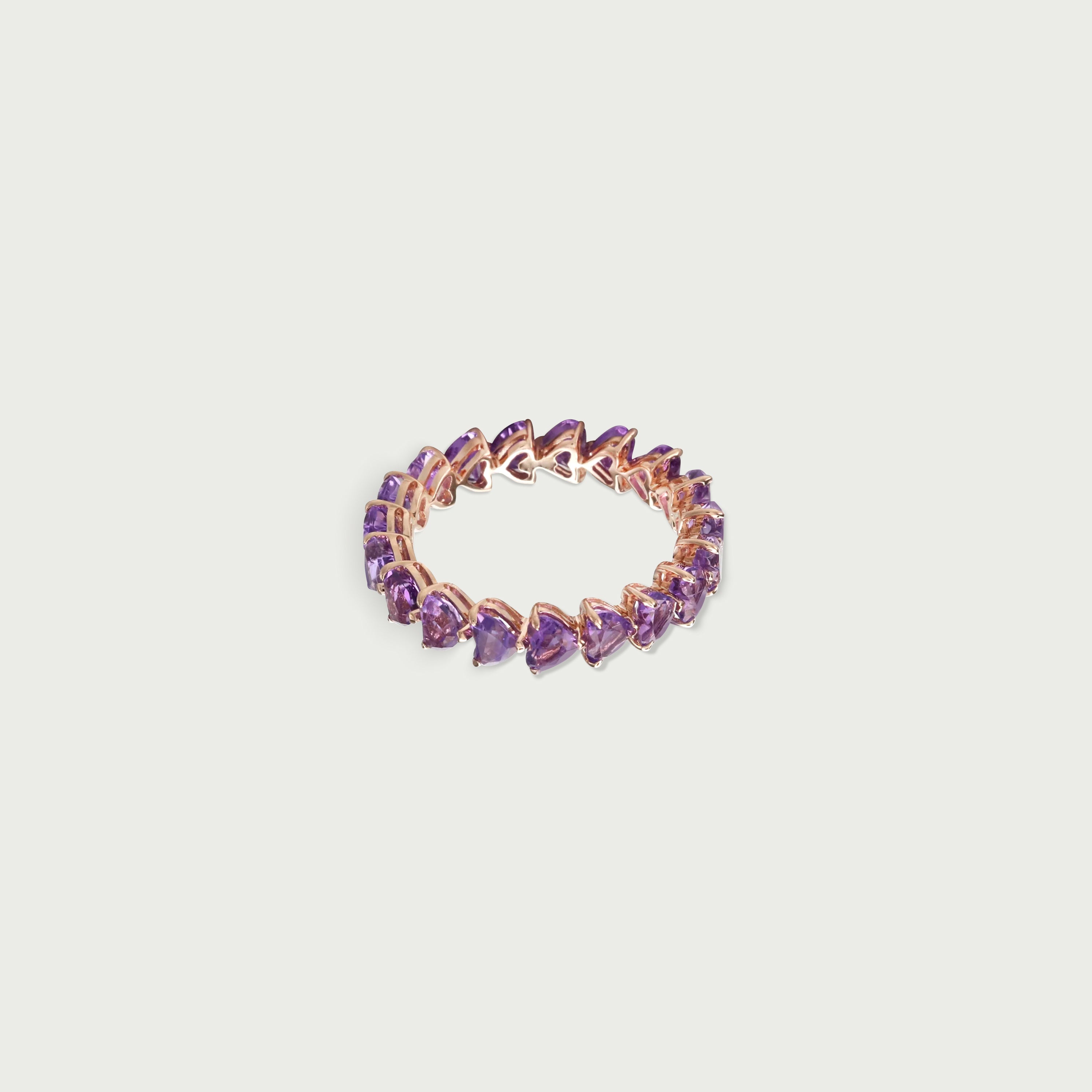 Peace Within Amethyst Heart Eternity Ring