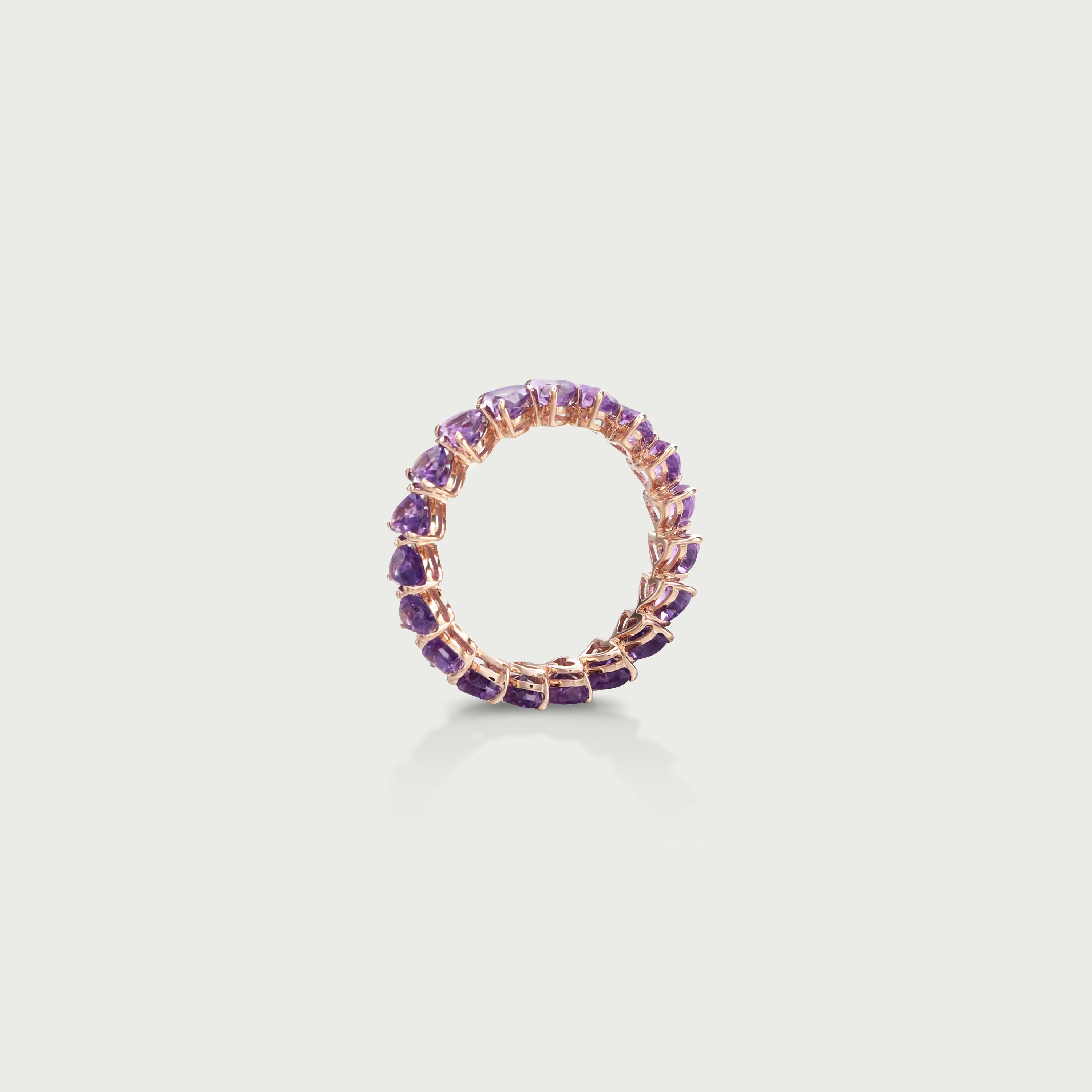 Peace Within Amethyst Heart Eternity Ring