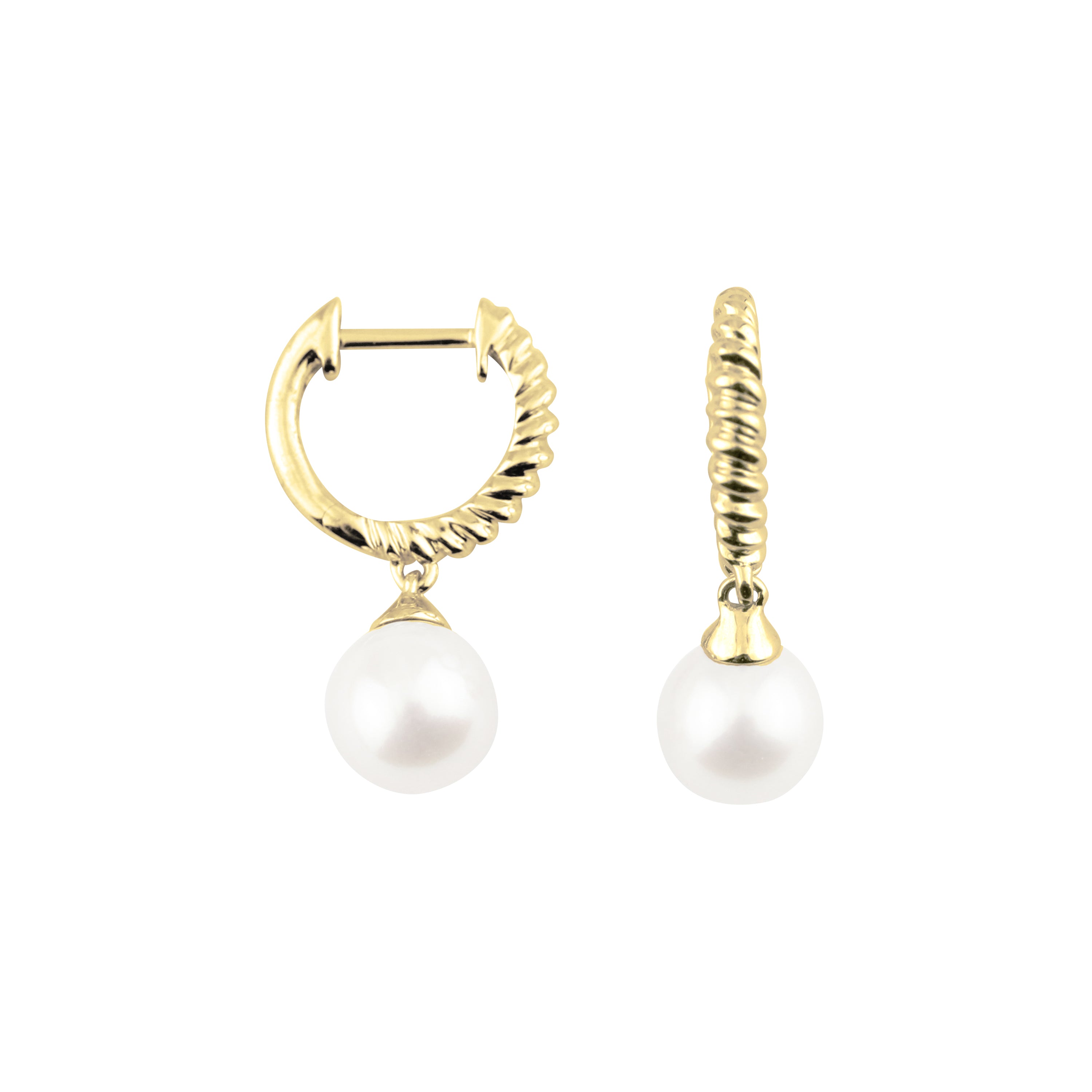 Let the Waves Crash In Pearl Hoop Earrings