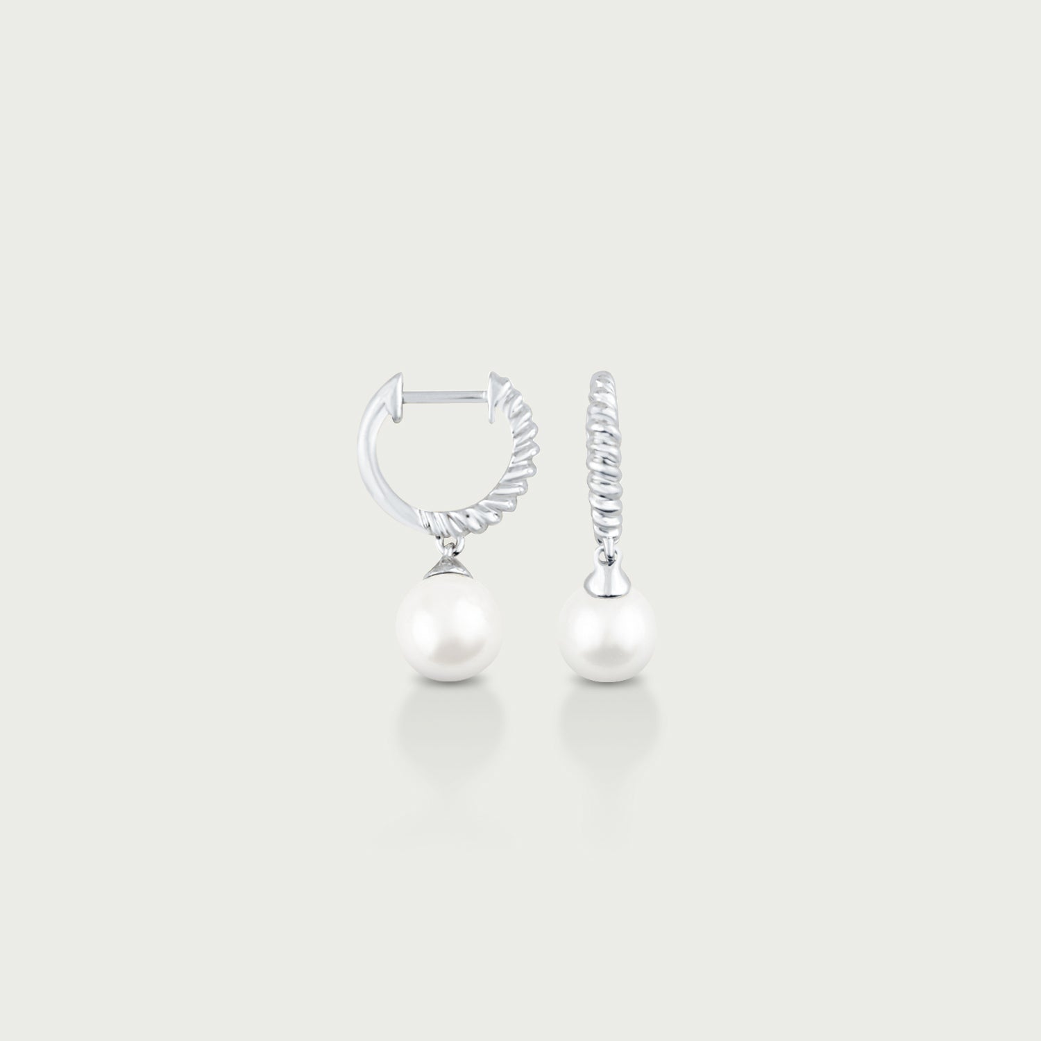 Let the Waves Crash In Pearl Hoop Earrings