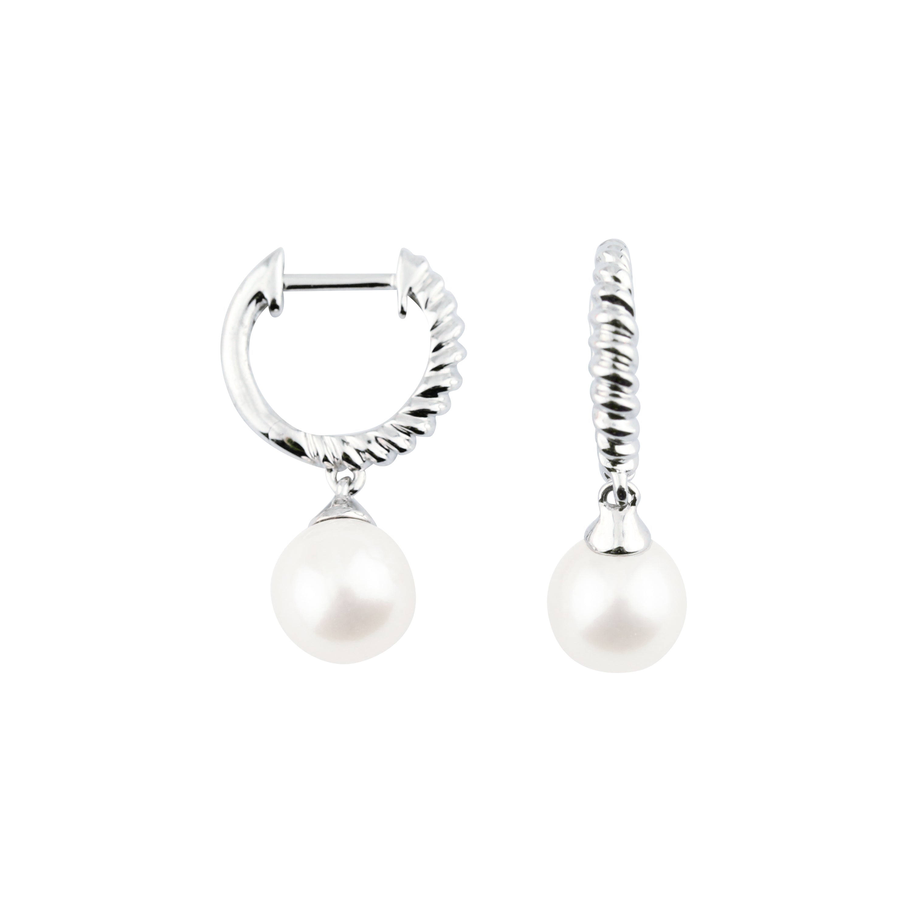 Let the Waves Crash In Pearl Hoop Earrings