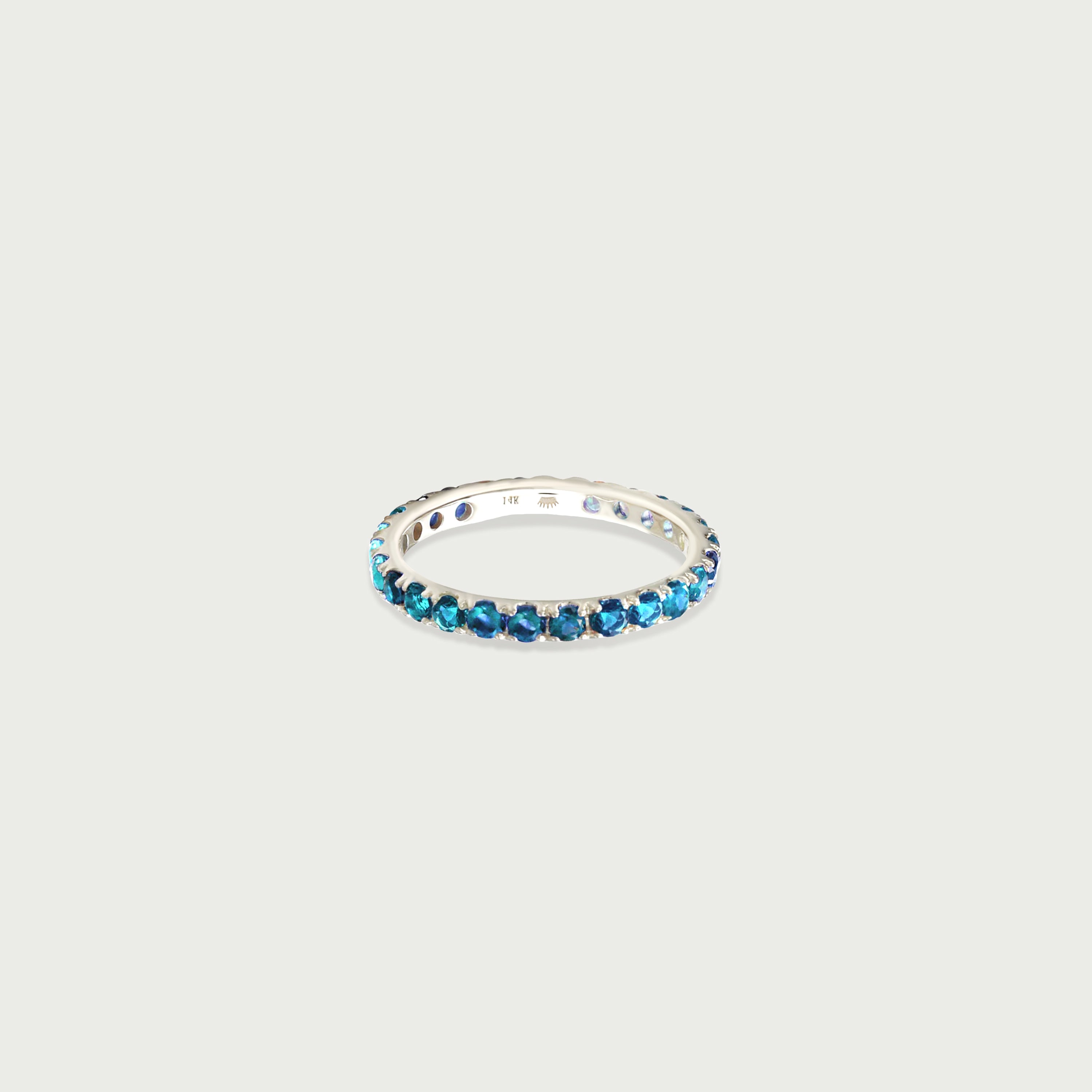 Love Yourself Blue Topaz Eternity Ring