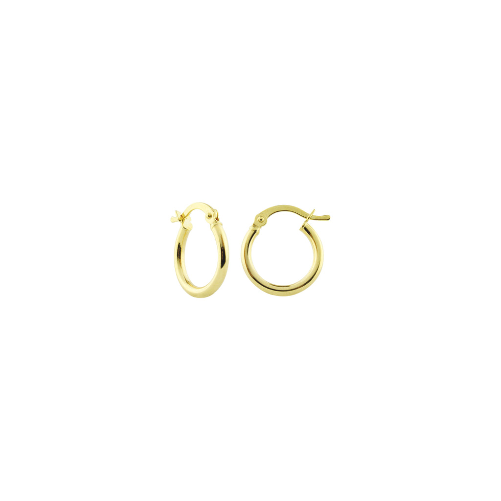 18K Saudi Gold Round Hoop Earrings
