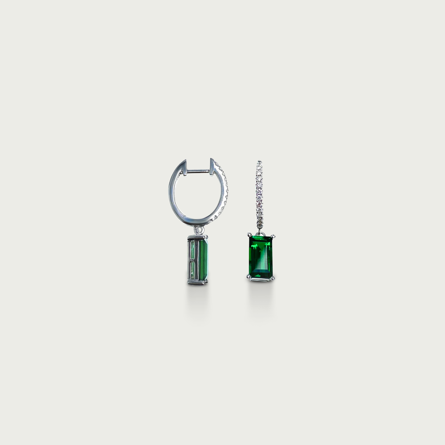 Party Life Emerald Hoop Earrings