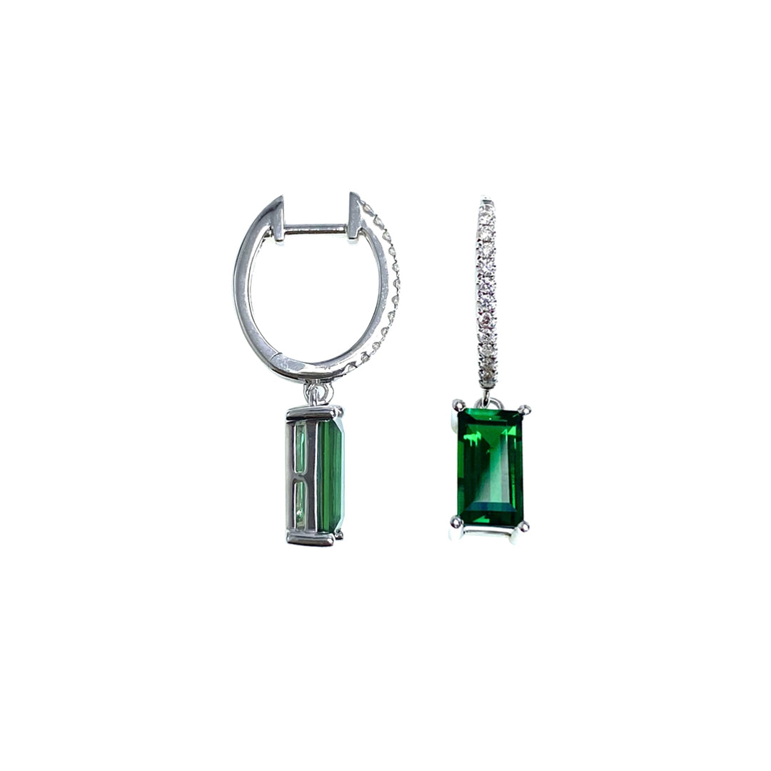 Party Life Emerald Hoop Earrings