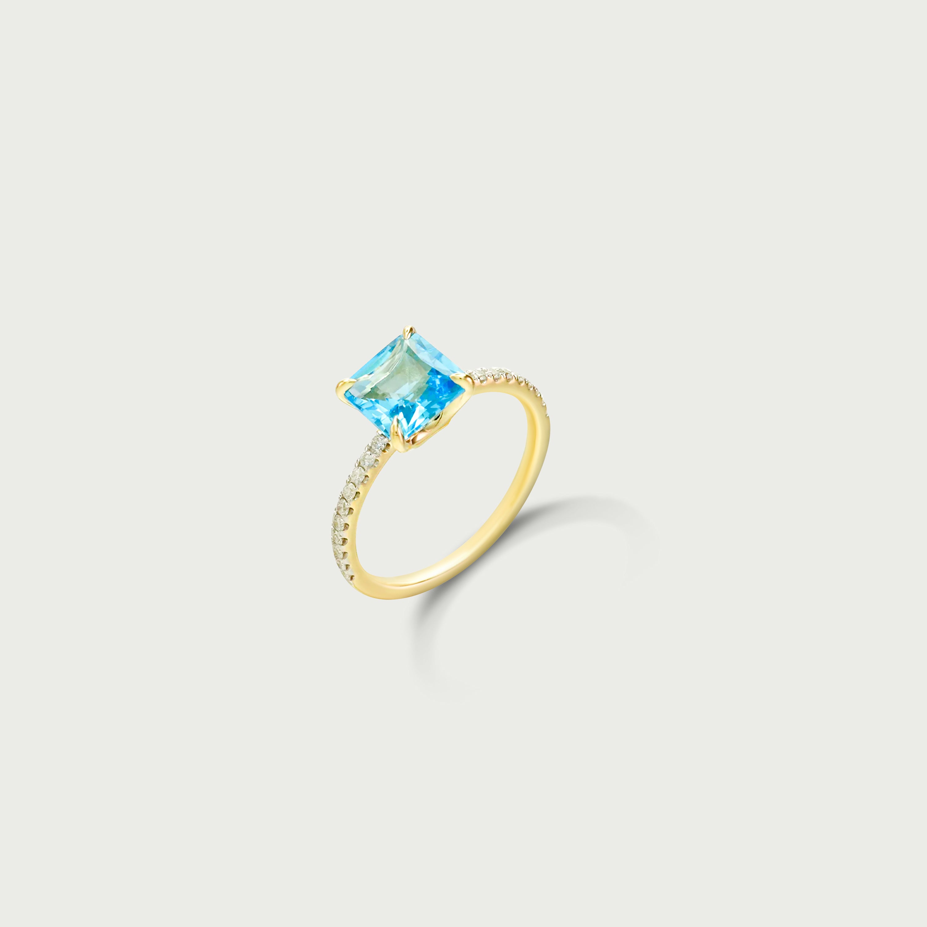 Serene Light Blue Topaz Soliatire Ring