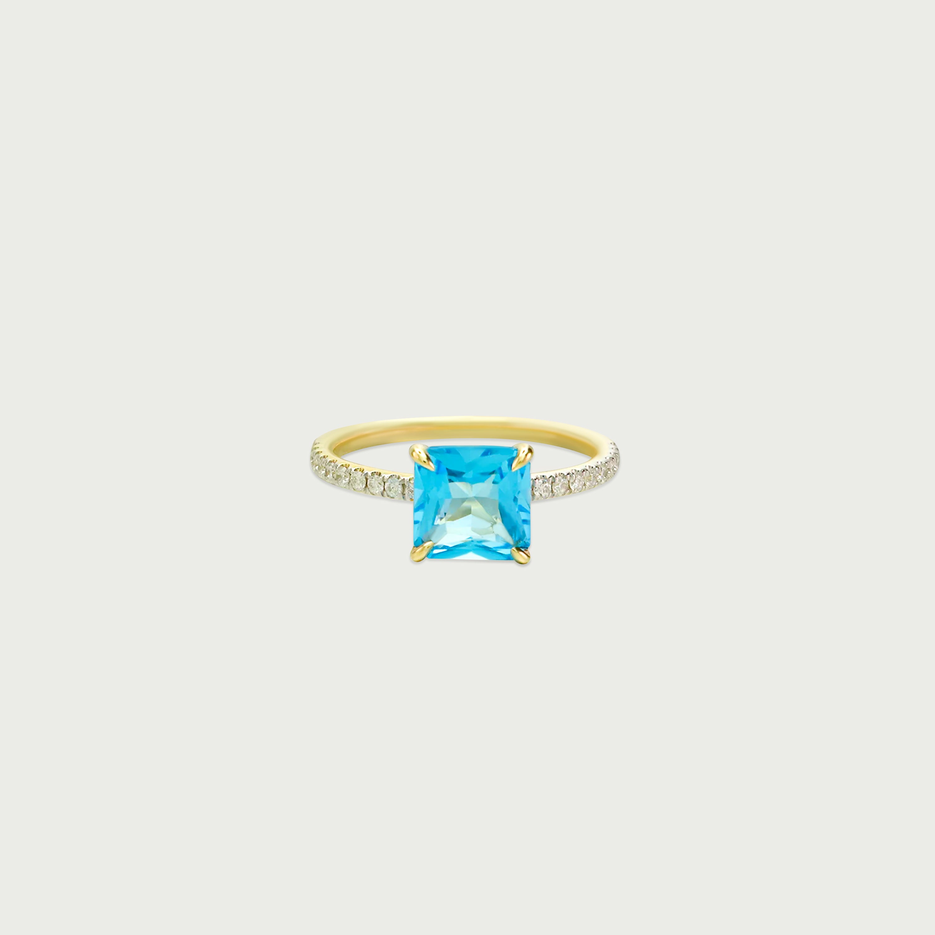 Serene Light Blue Topaz Soliatire Ring
