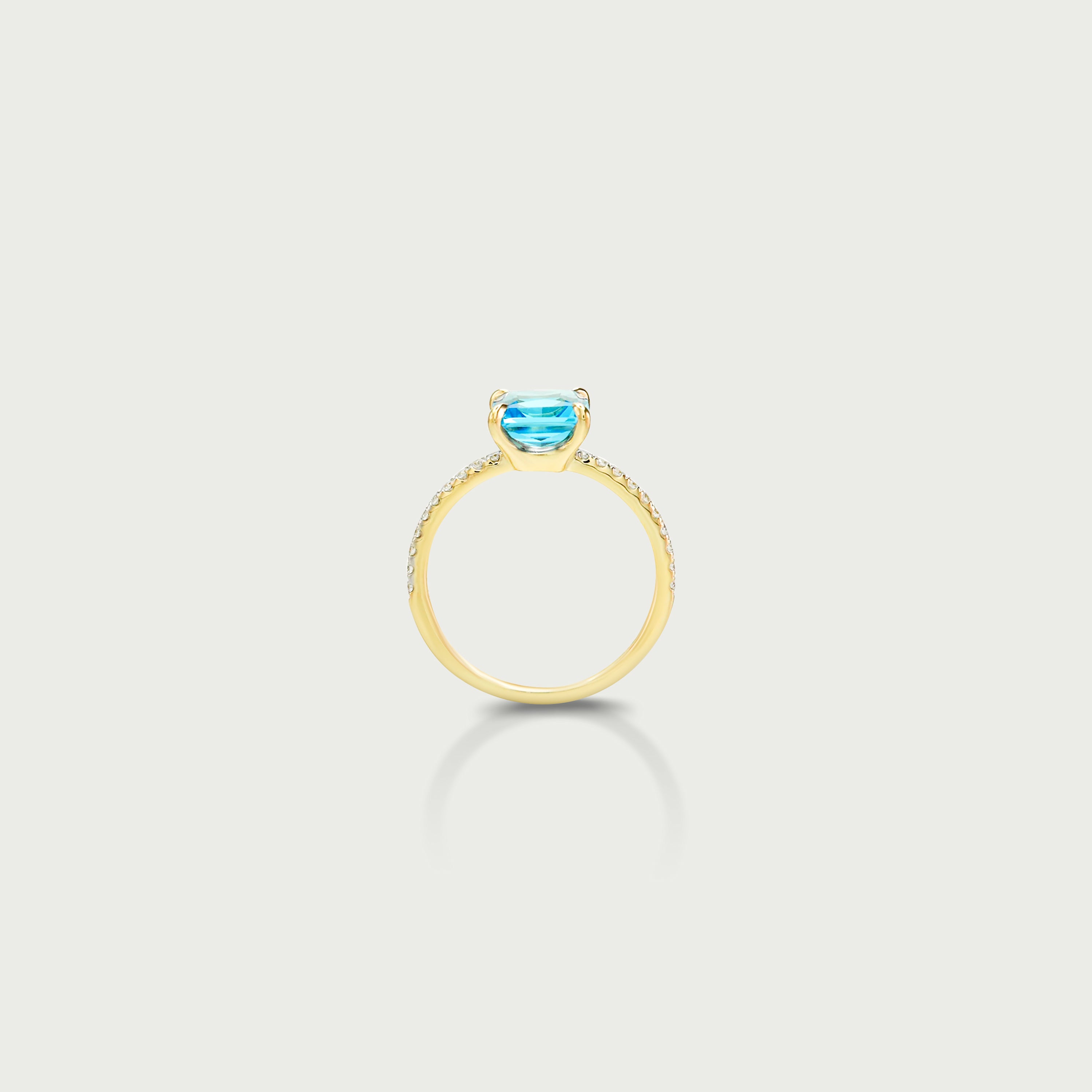 Serene Light Blue Topaz Soliatire Ring