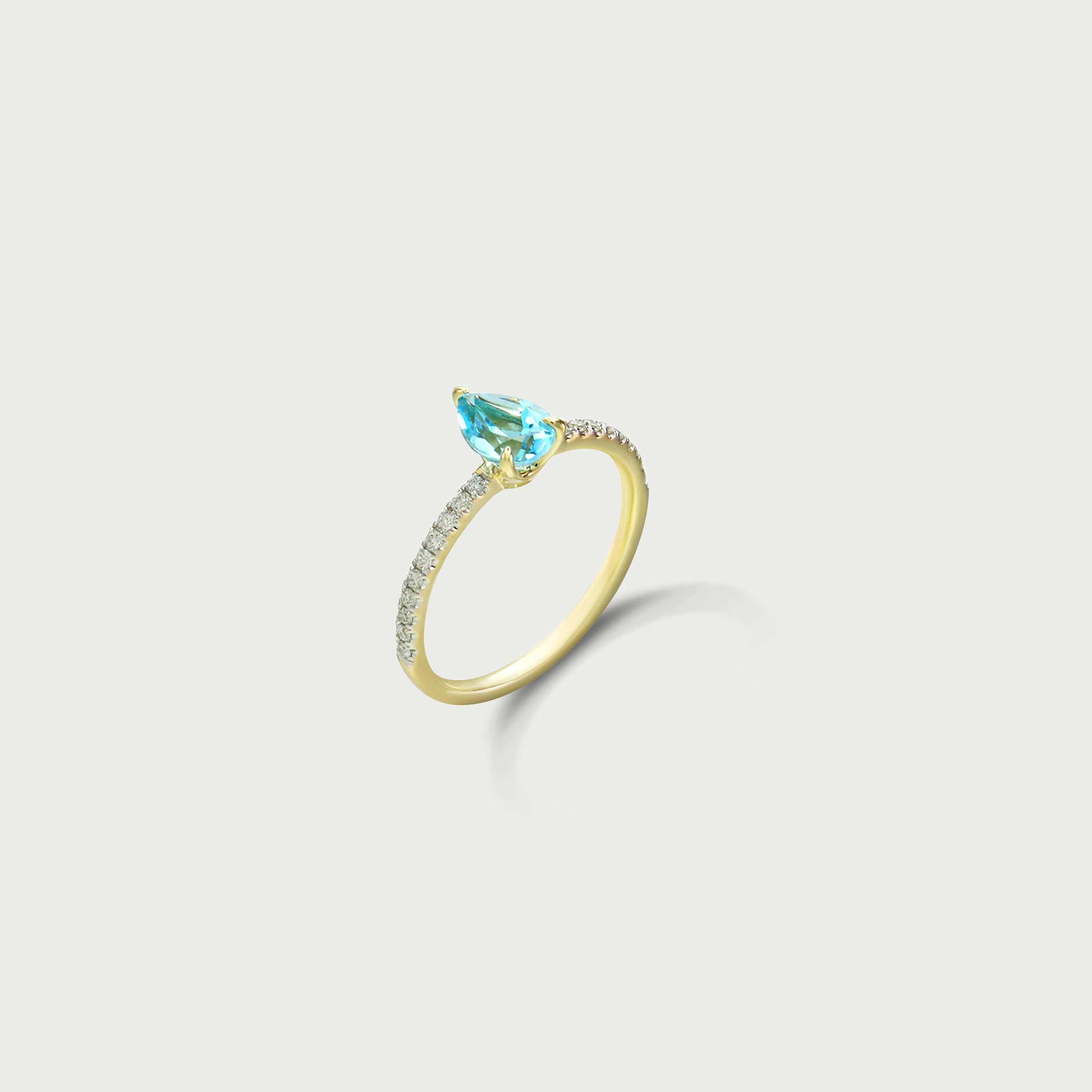 Gentle Power Blue Topaz Solitaire Ring