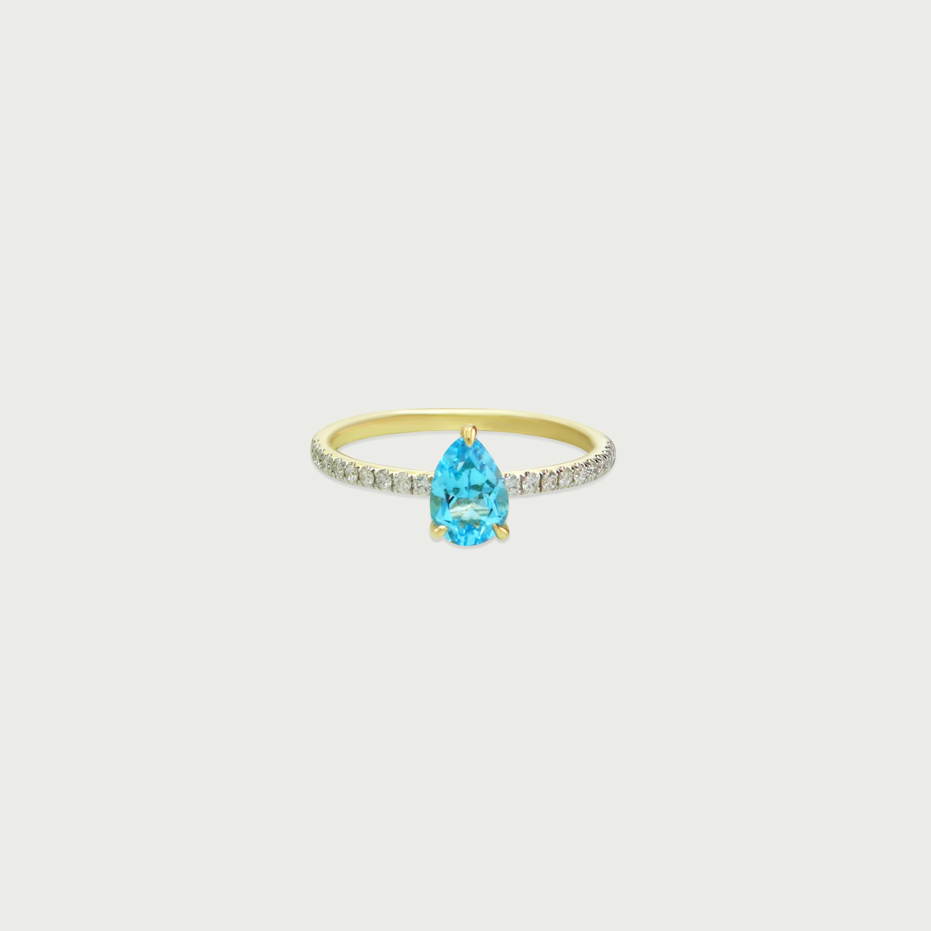 Gentle Power Blue Topaz Solitaire Ring