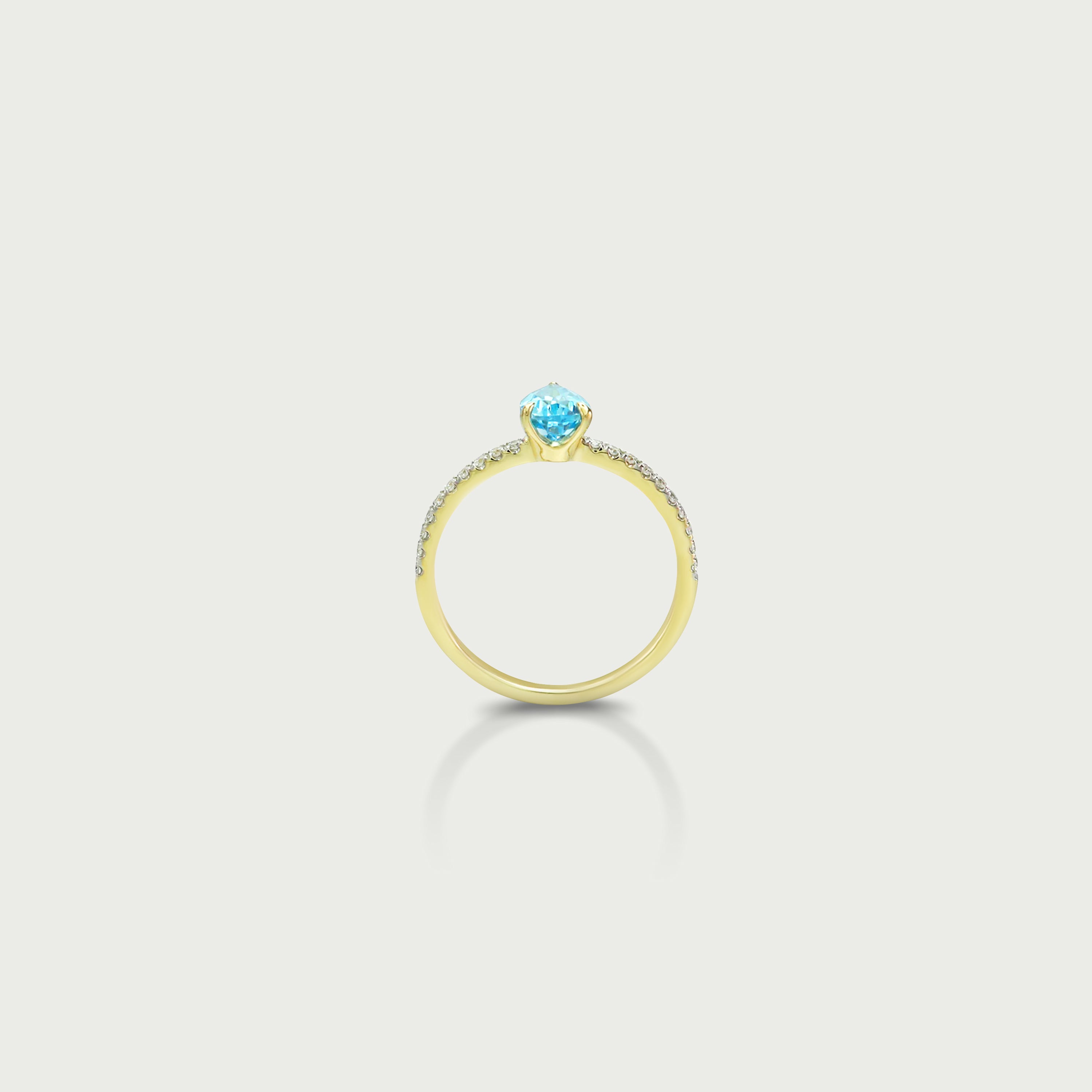 Gentle Power Blue Topaz Solitaire Ring