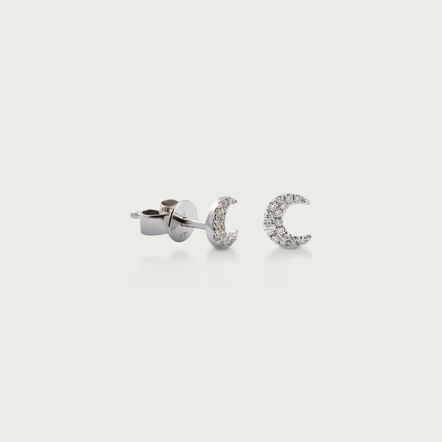 Moon Over Me Diamond Stud Earrings