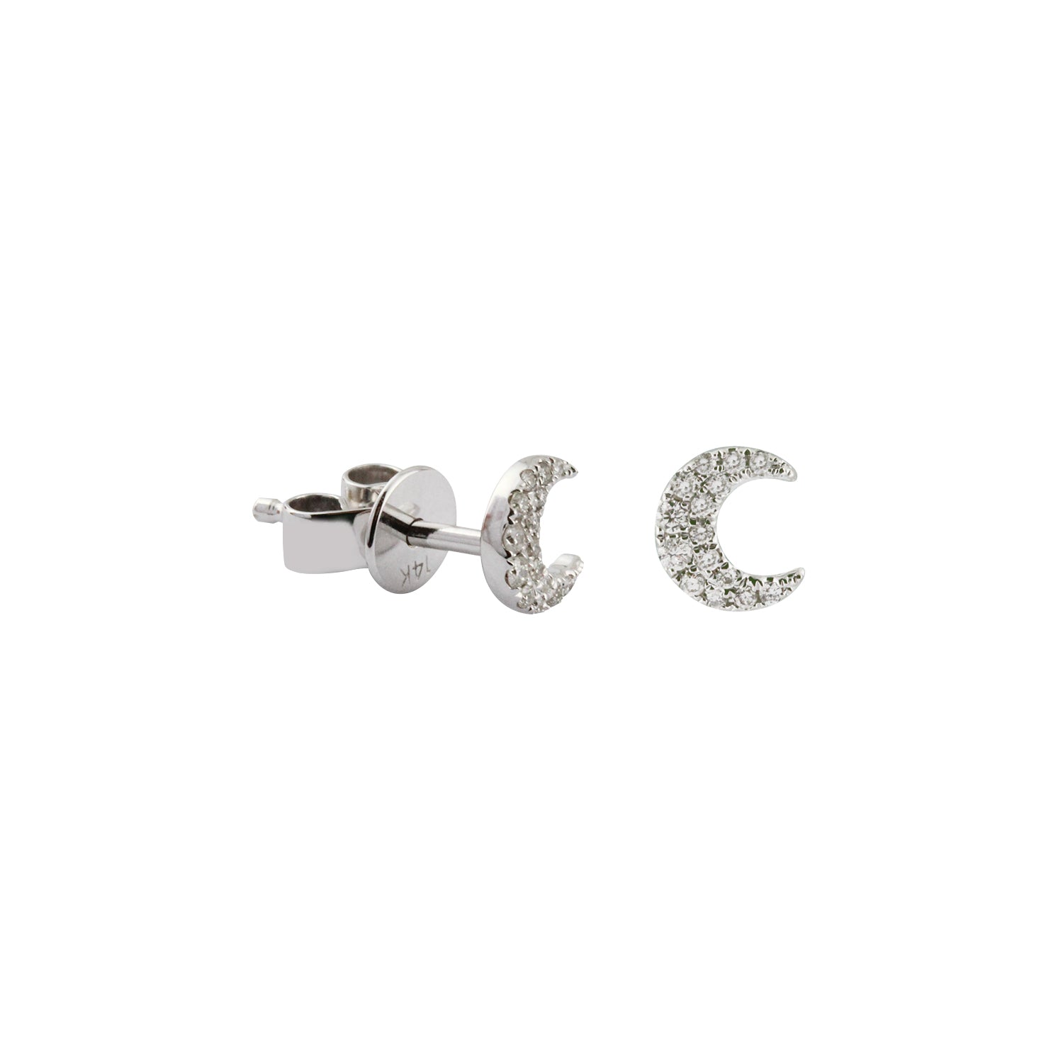 Moon Over Me Diamond Stud Earrings