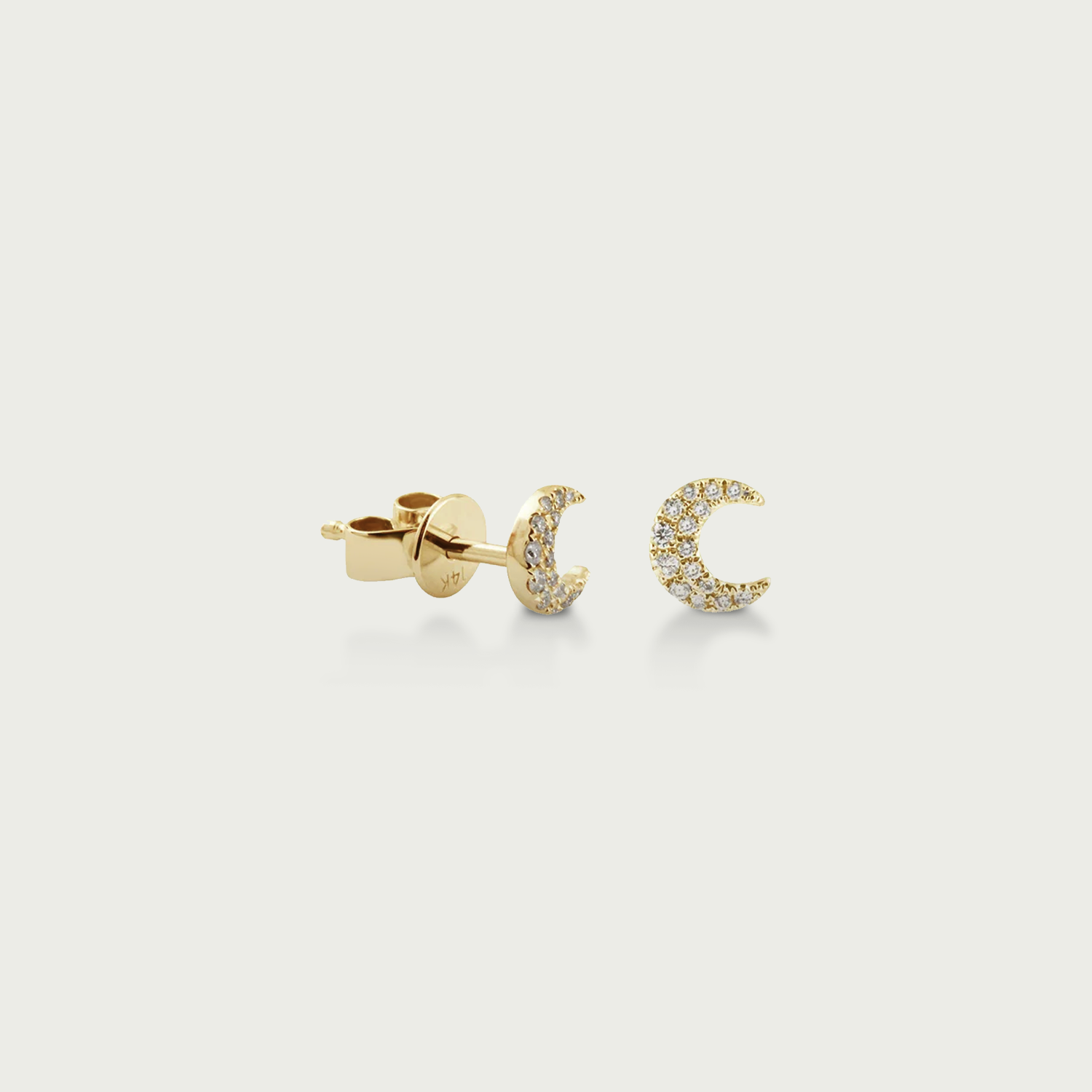 Moon Over Me Diamond Stud Earrings