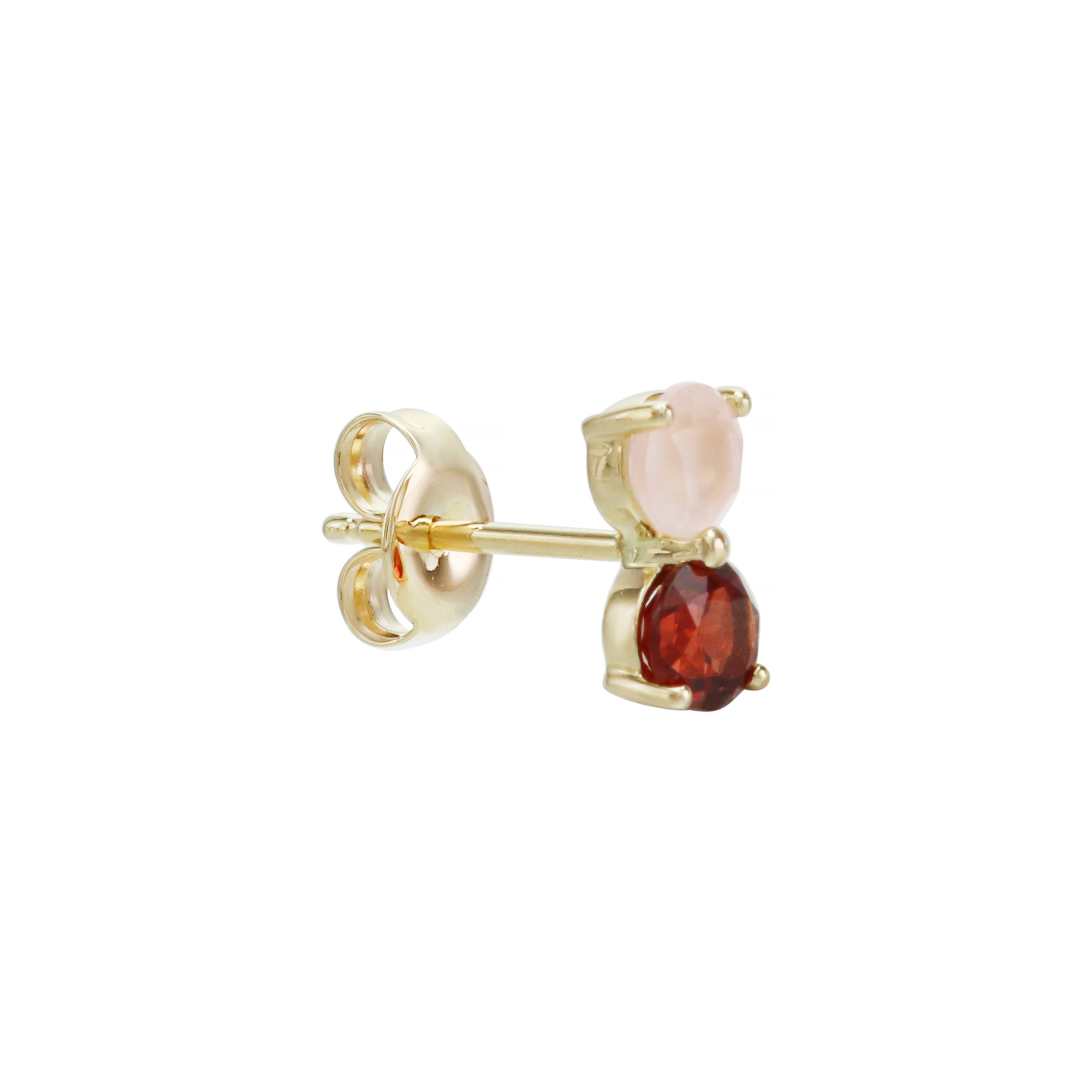 Dual Glow Contrast Gemstone Stud Earrings