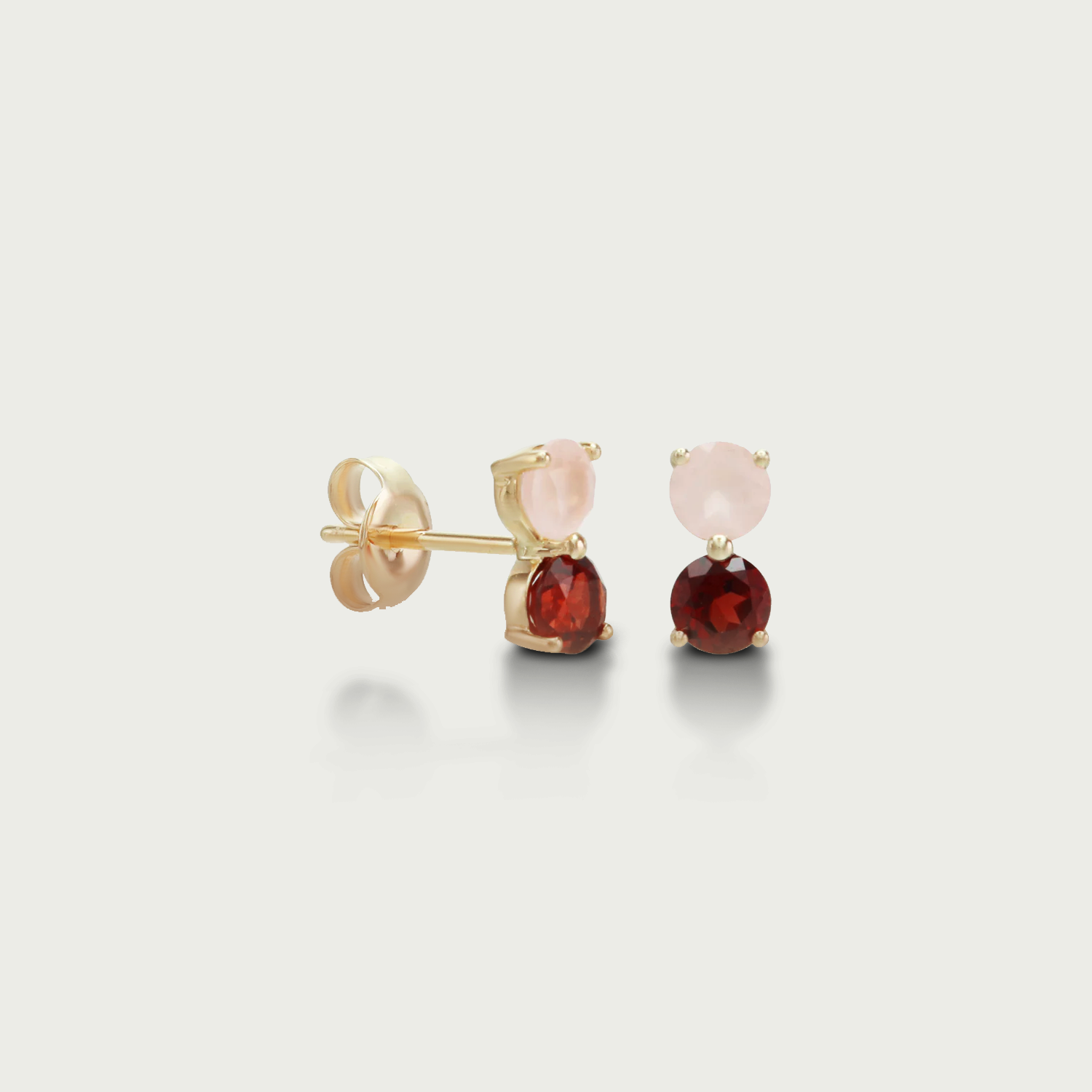 Dual Glow Contrast Gemstone Stud Earrings