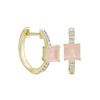 Chic Enough For Me Rose Quartz Hoop Earrings in 14K Yellow Gold