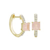 Chic Enough For Me Rose Quartz Hoop Earrings in 14K Yellow Gold