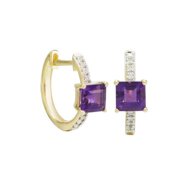 Chic Enough For Me Amethyst Hoop Earrings