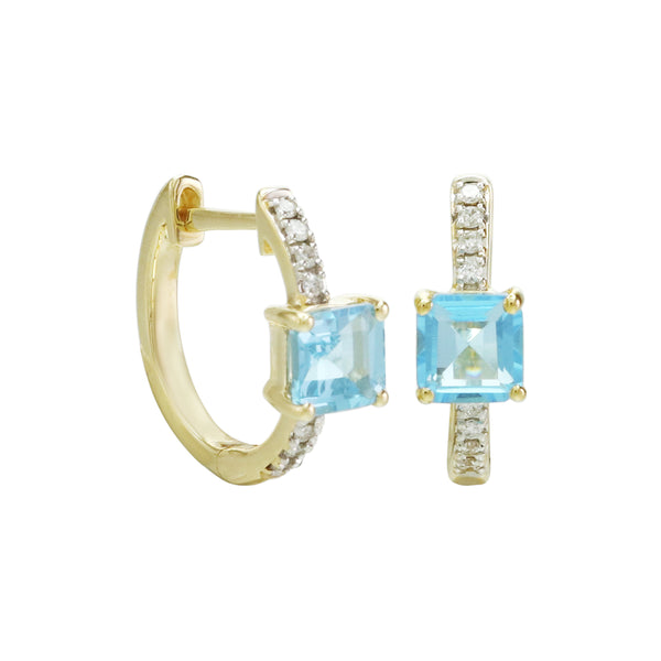 Chic Enough For Me Blue Topaz Hoop Earrings