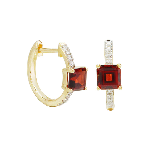 Chic Enough For Me Garnet Hoop Earrings