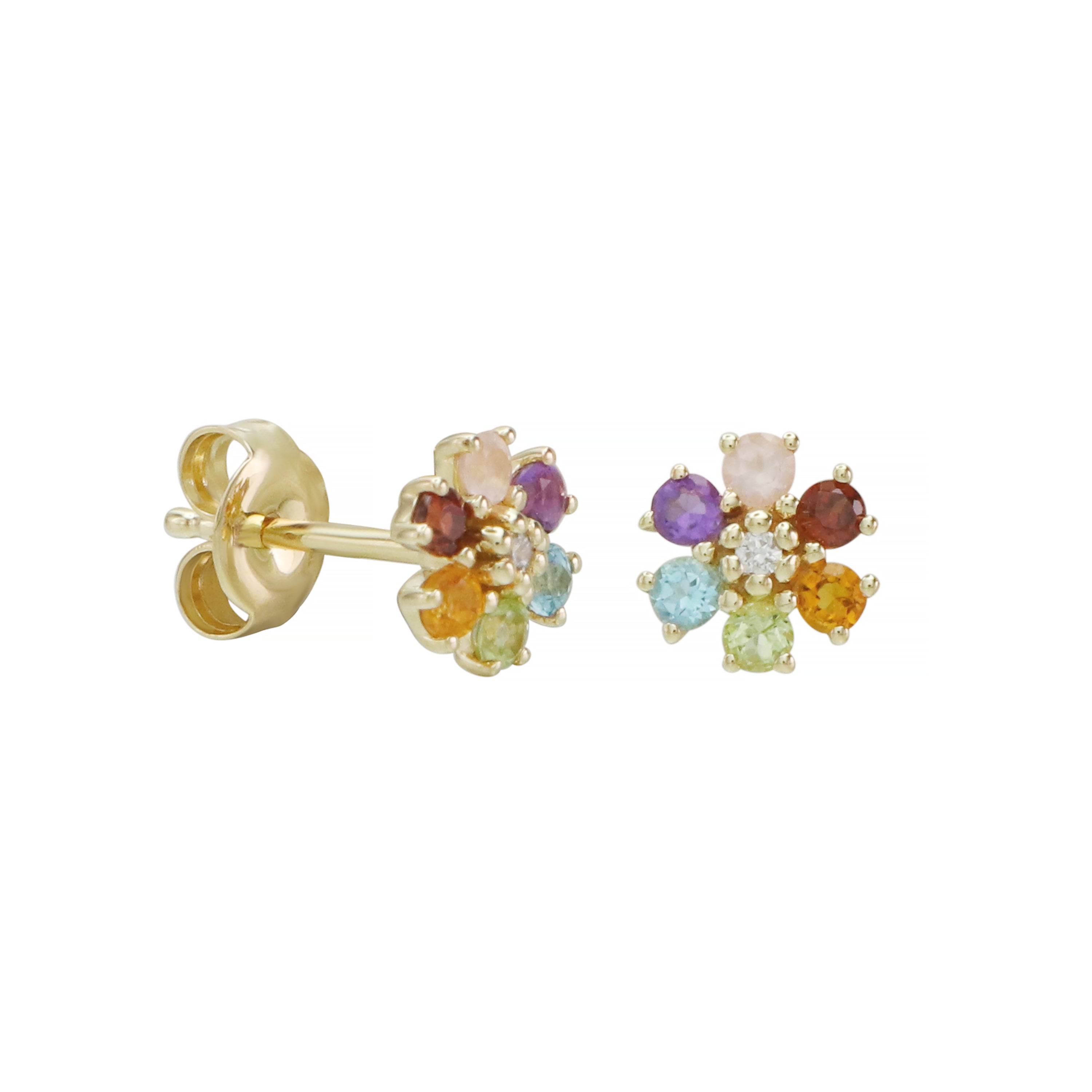 Just Be Yourself Floral Gemstone Stud Earrings