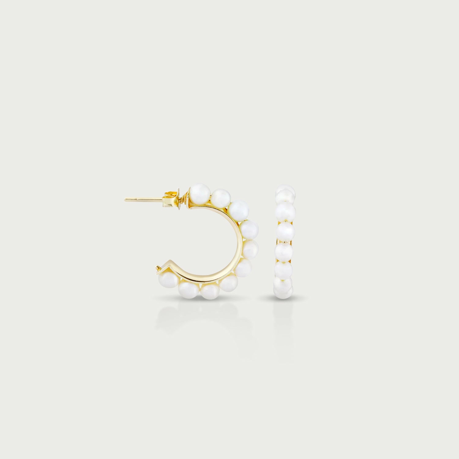 Ocean Muse Pearl Conch Hoop Earrings