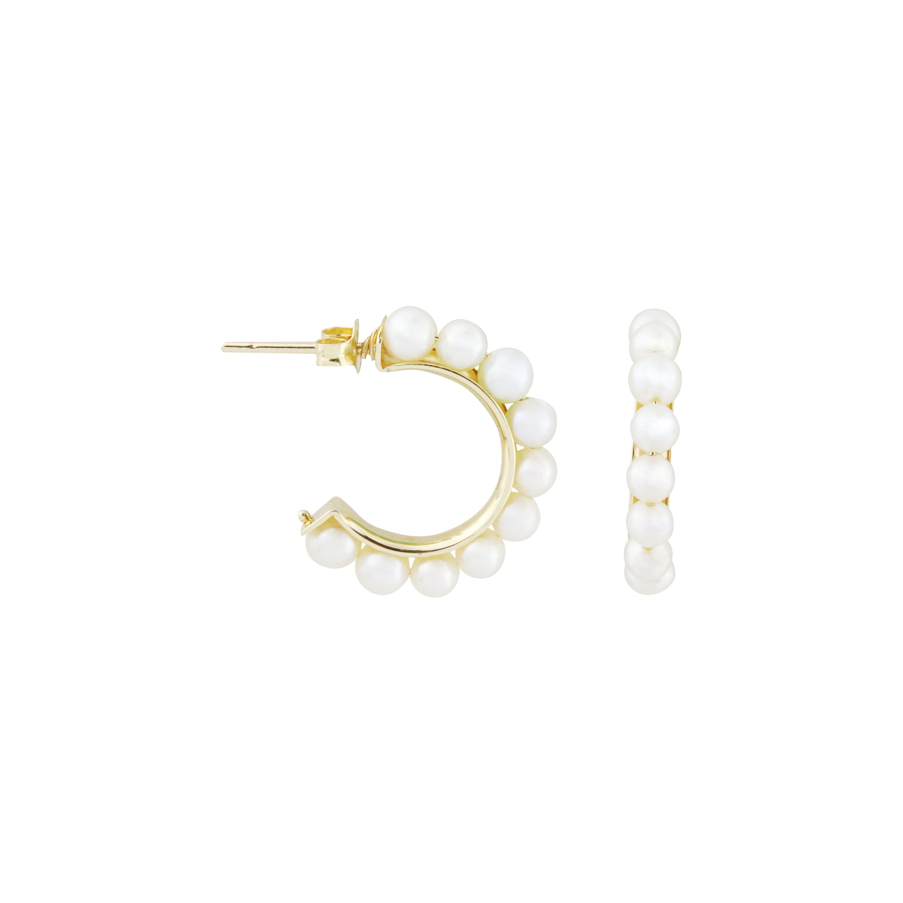 Ocean Muse Pearl Conch Hoop Earrings