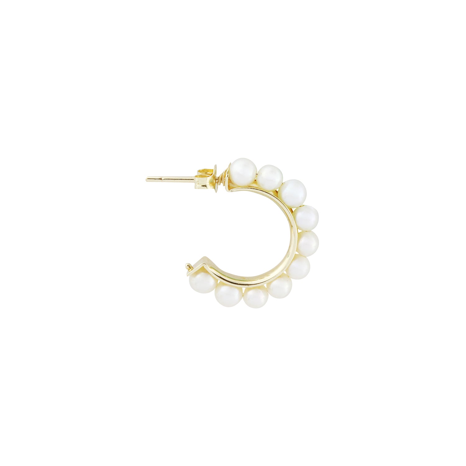 Ocean Muse Pearl Conch Hoop Earrings