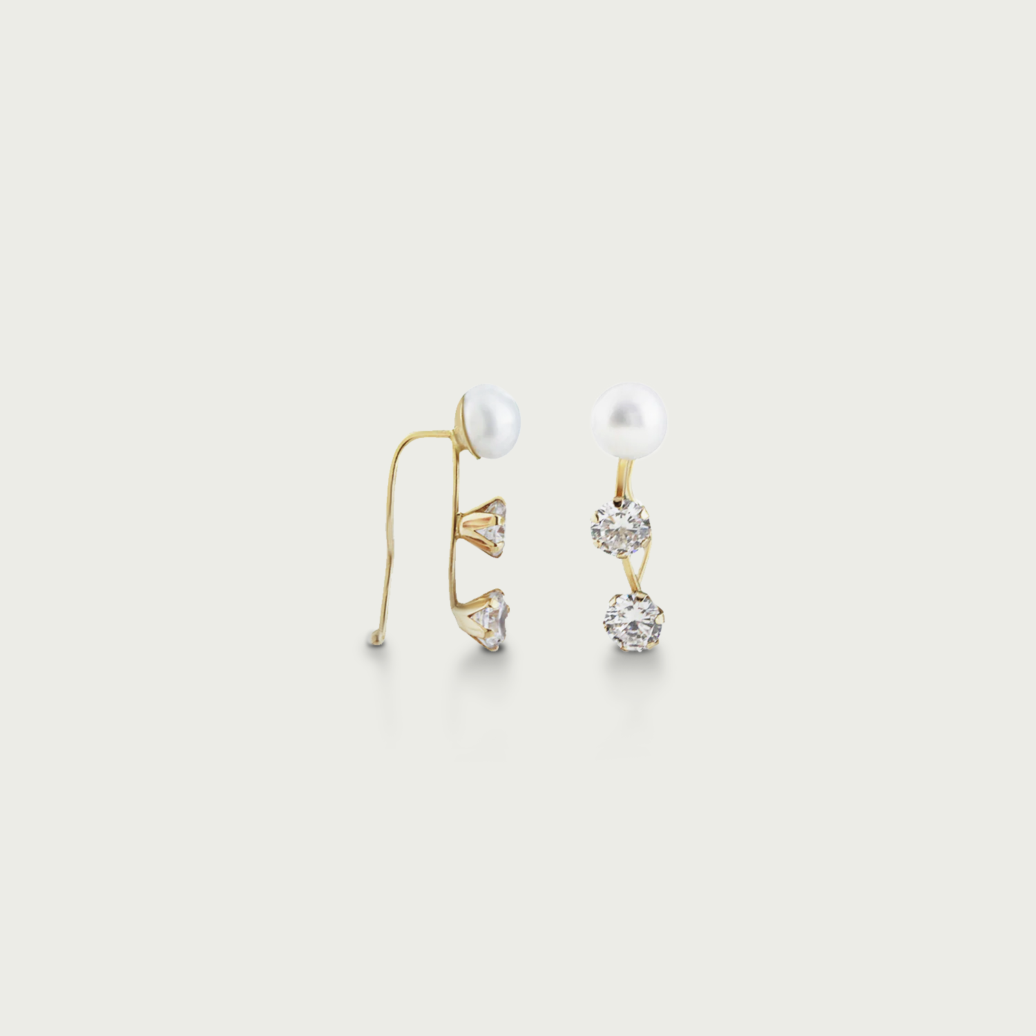 Aqua Dream Pearl Crawler Earrings