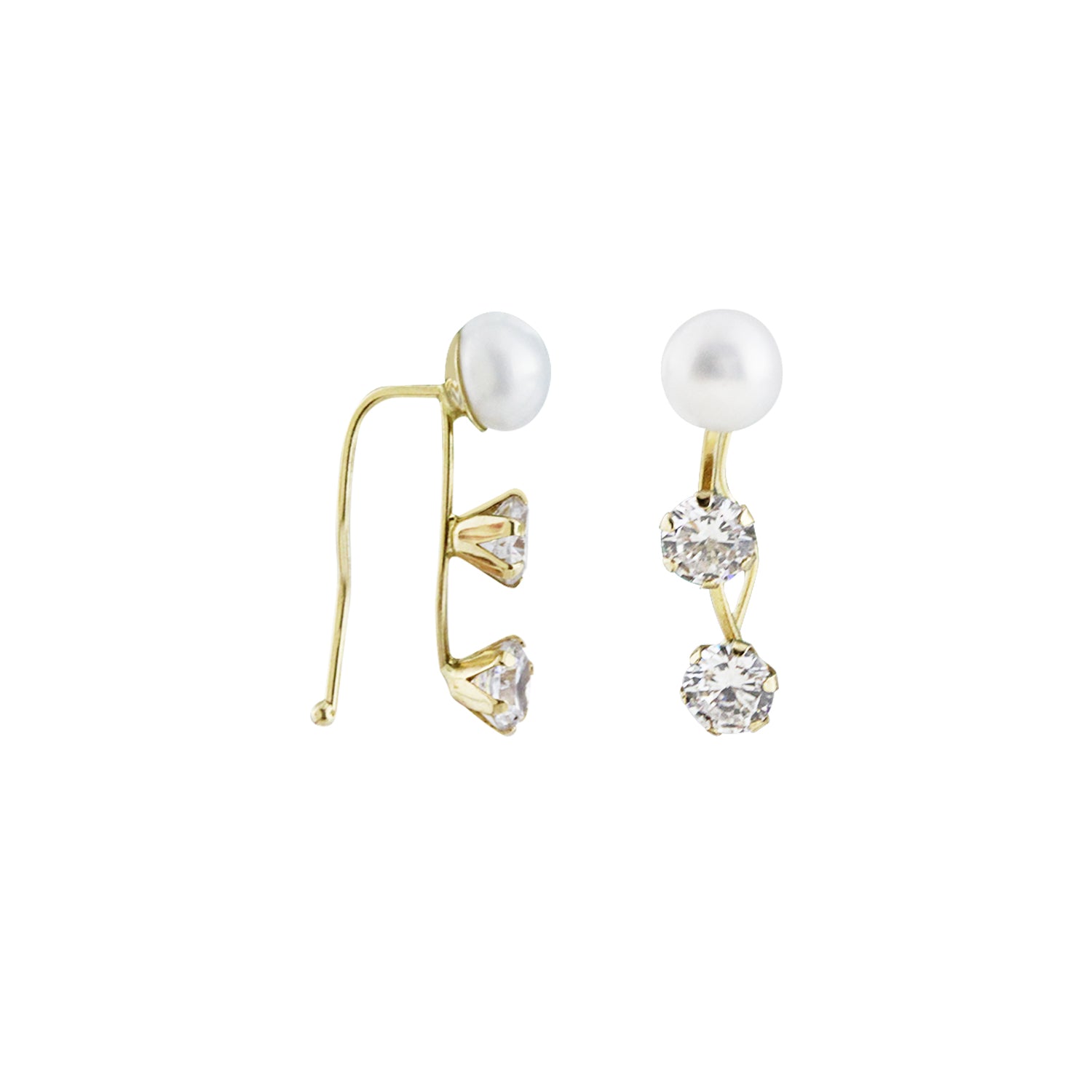 Aqua Dream Pearl Crawler Earrings