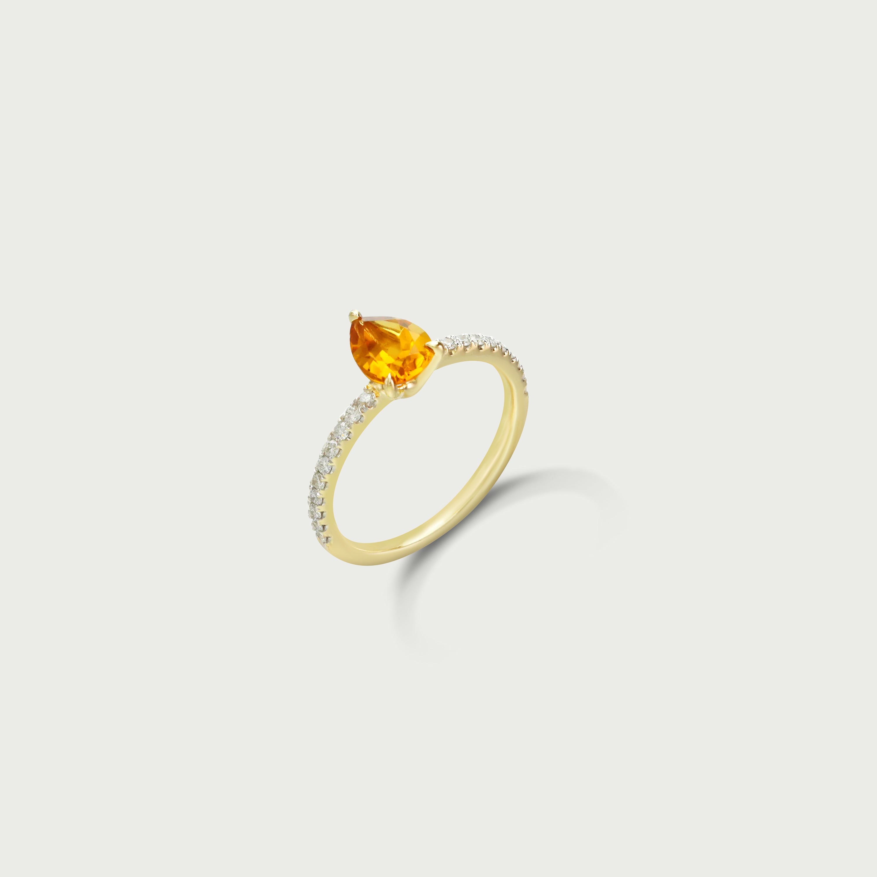 Gentle Power Citrine Solitaire Ring