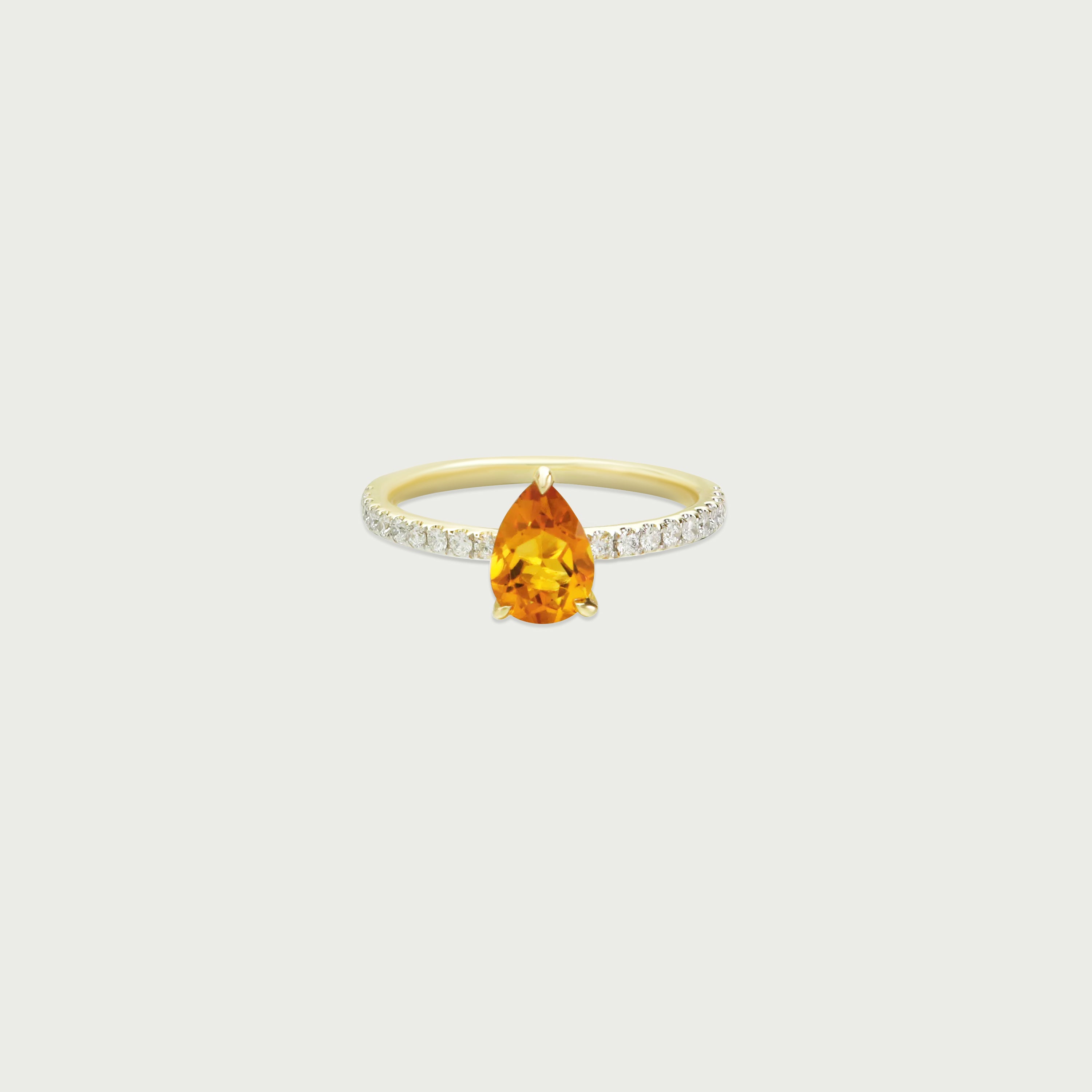 Gentle Power Citrine Solitaire Ring
