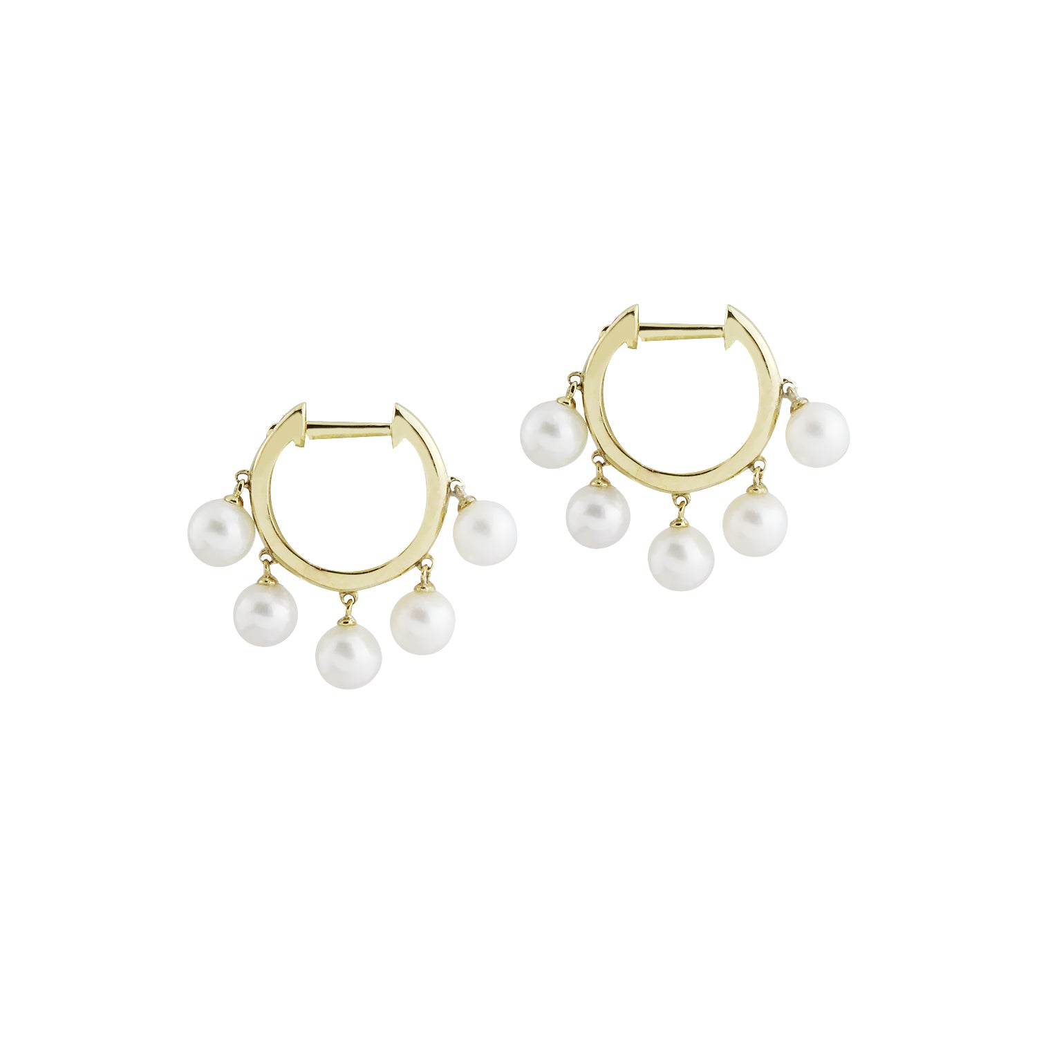 Sea Nymph Pearl Conch Dangling Hoop Earrings