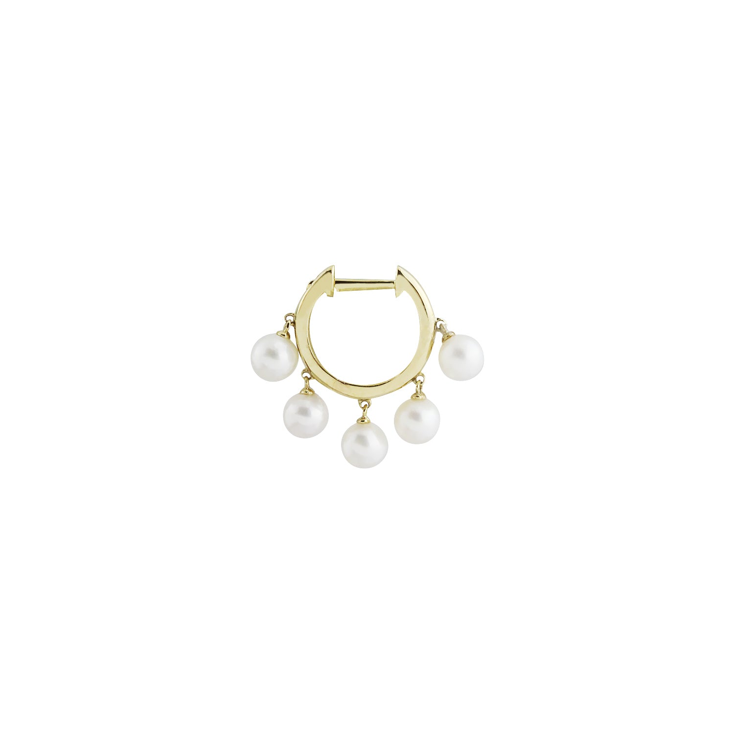 Sea Nymph Pearl Conch Dangling Hoop Earrings