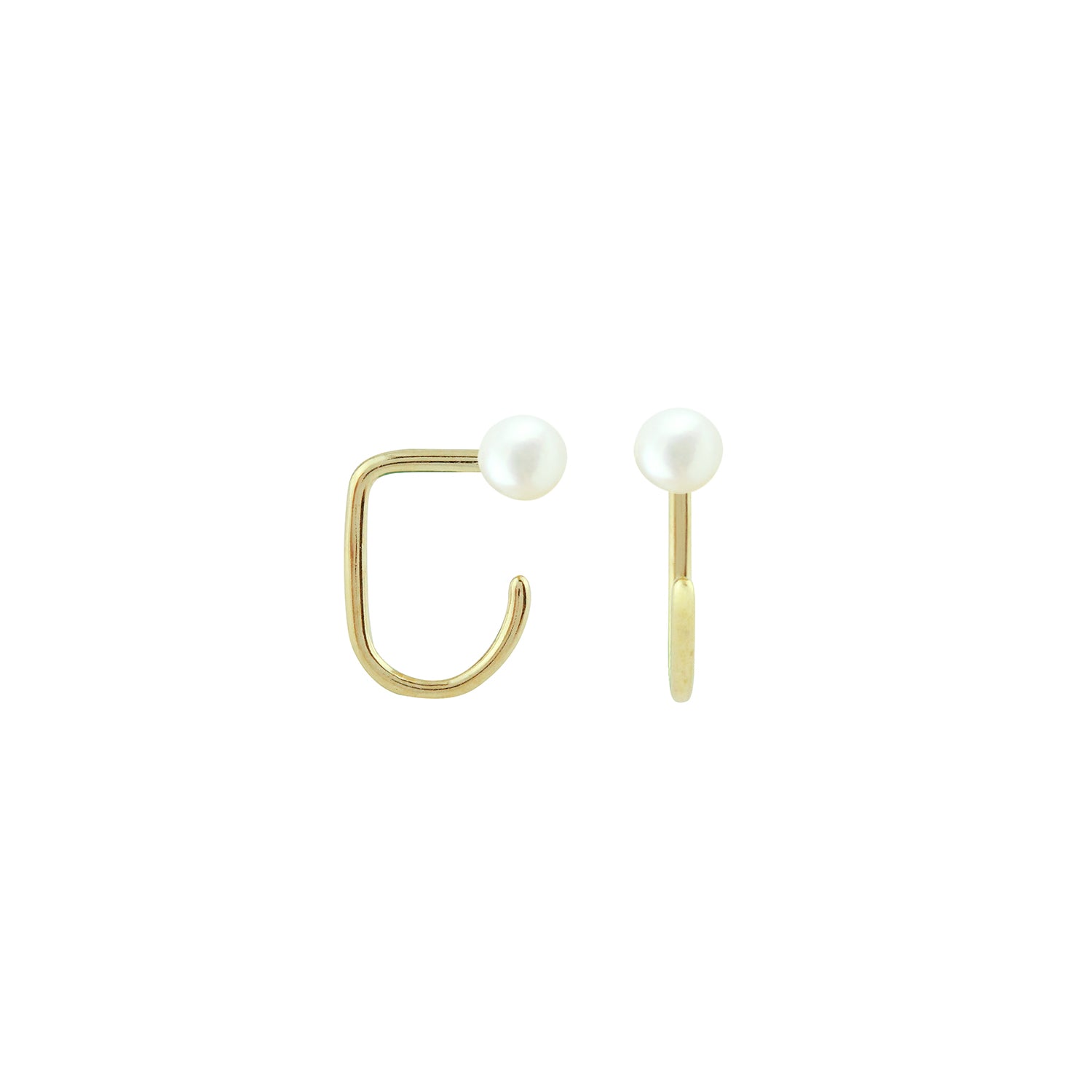 Mermaid's Glow Pearl Cuff Earrings
