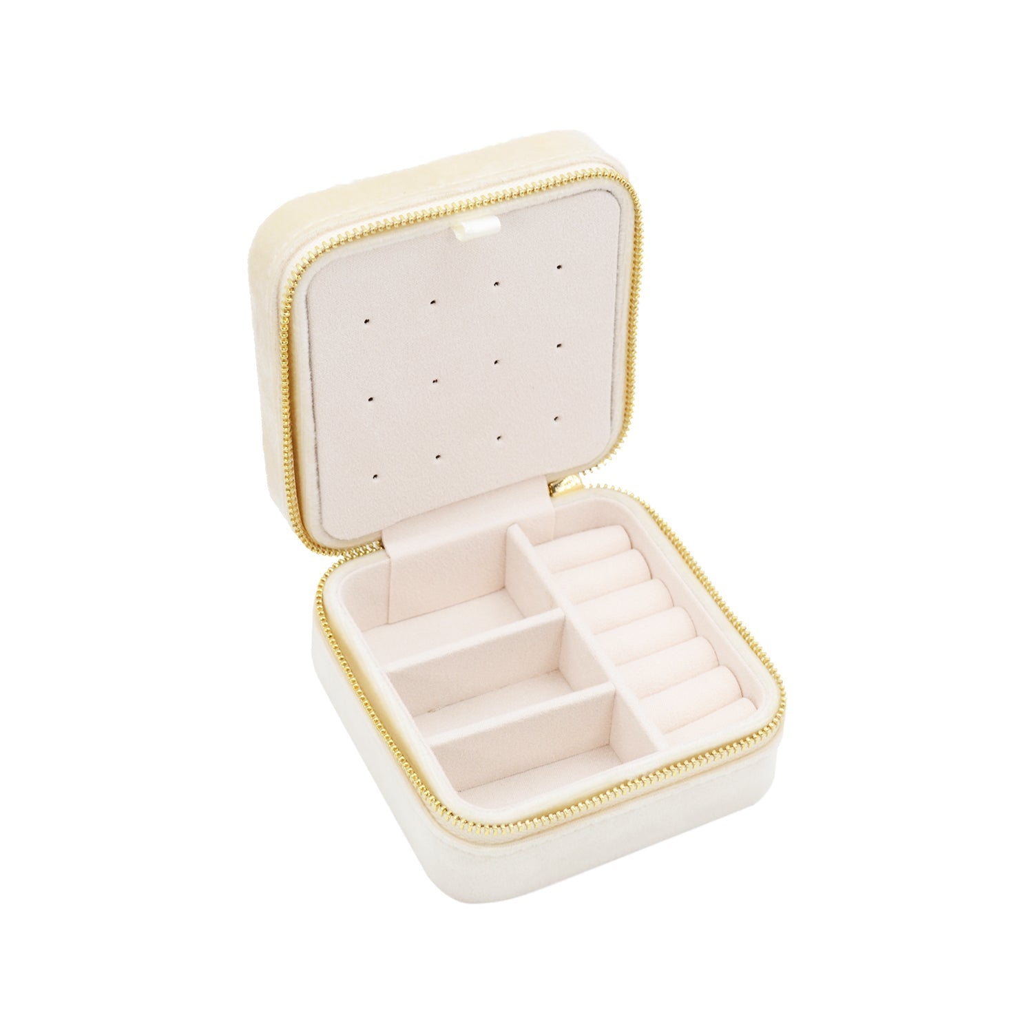 Royal Gem Cream Velvet Jewelry Box