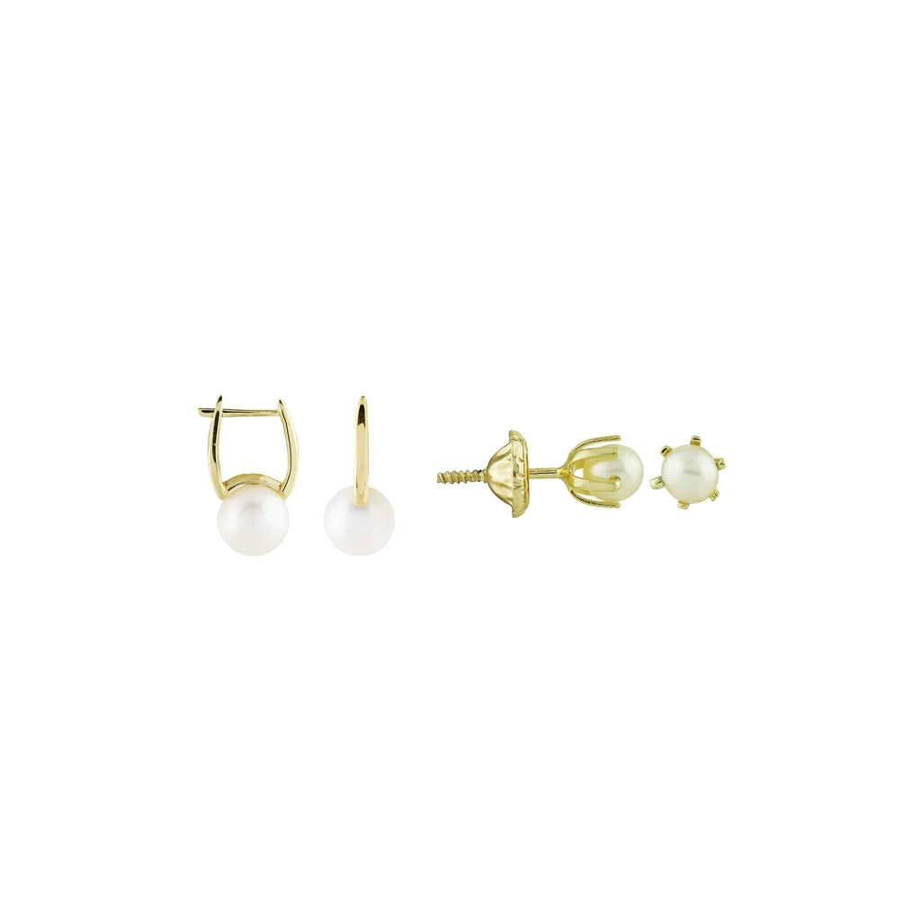 Bundle Deal: Golden Pearl Earrings