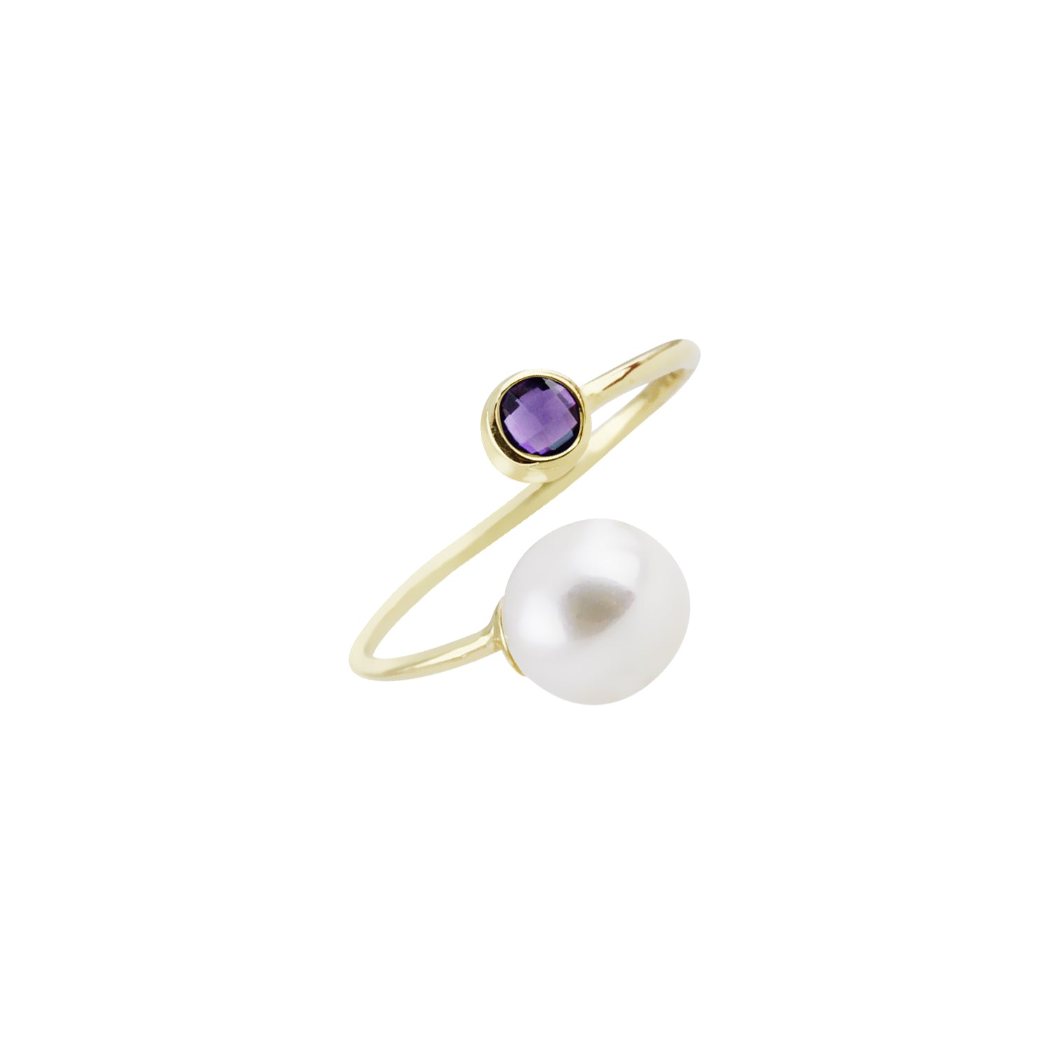 Twin Treasures Pearl and Gemstone Kissing Ring