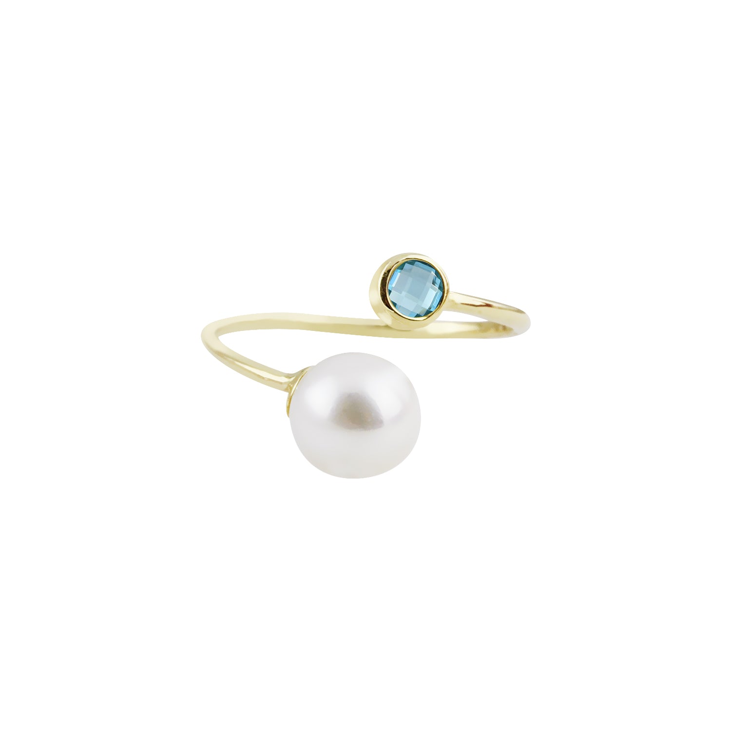 Twin Treasures Pearl and Gemstone Kissing Ring