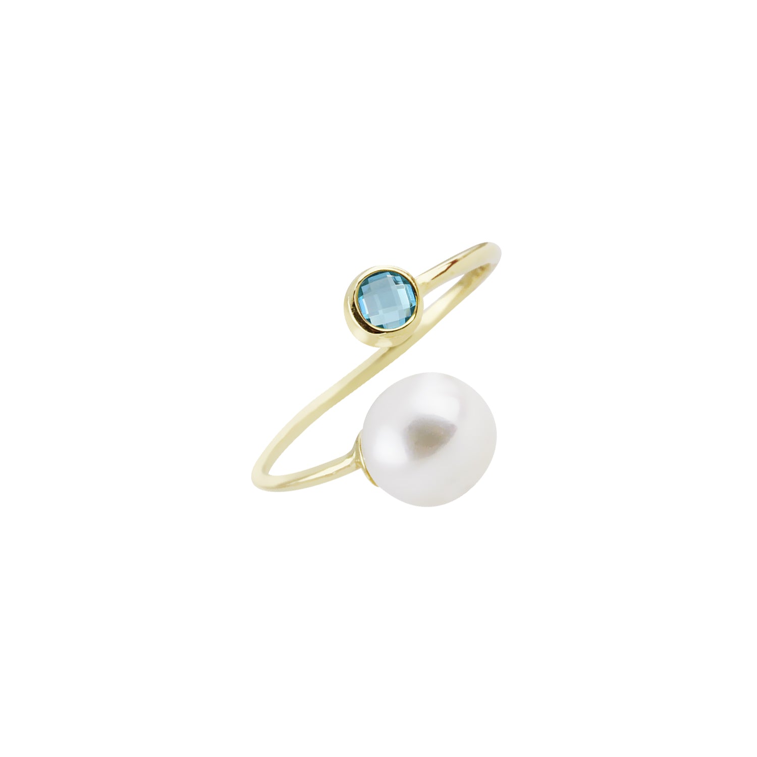 Twin Treasures Pearl and Gemstone Kissing Ring